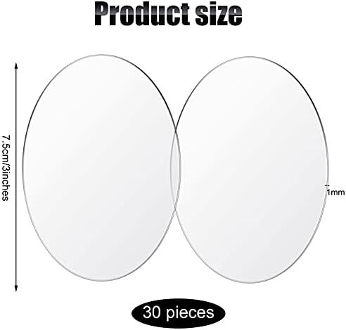 30 Pcs 3 Inch Acrylic Circle Blanks Clear Disc Round Transparent Acrylic Coasters Ornament Blanks Miniature Bases or Crats Christmas Ornament DIY Art Projects Suplies