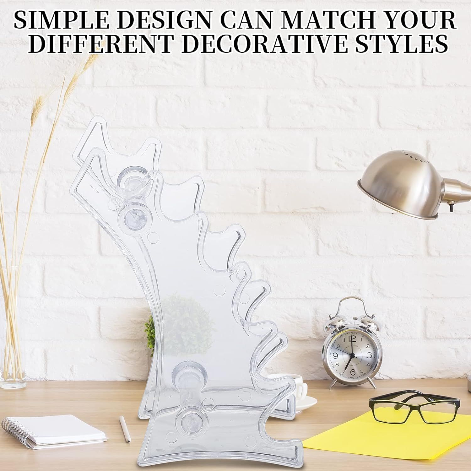 2 Pieces Plastic Pen Holder Stand 6-Slots Pencil Display Makeup Brush Rack Organizer Vertical Pencil Show Tool Rack Acrylic Pen Holder or Oice Home Clear