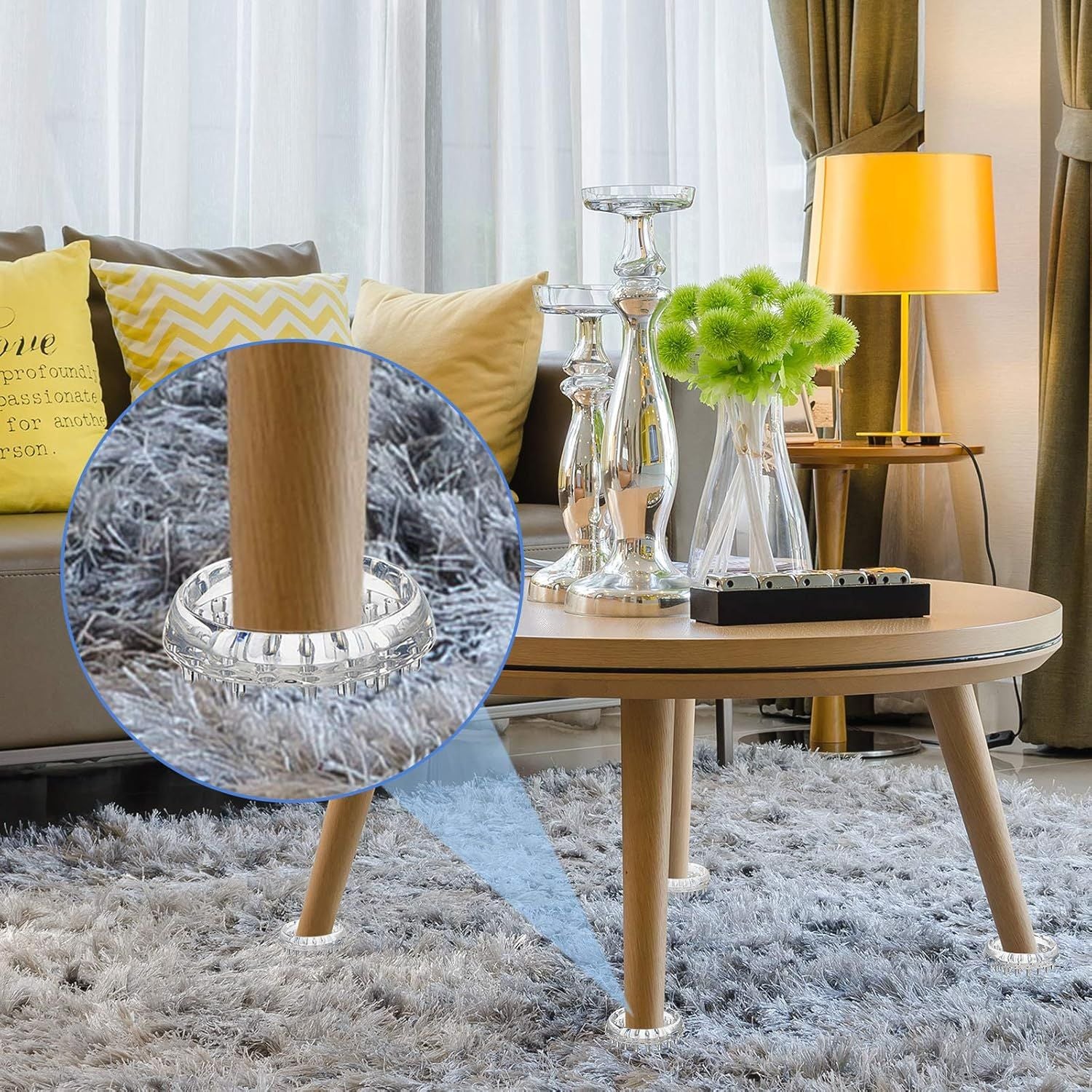 8 Pieces Carpet Protectors Spiked Caster Cups Round urniture Caster Cups Spiked Carpet or urniture Legs, Soas, Tables, Chairs