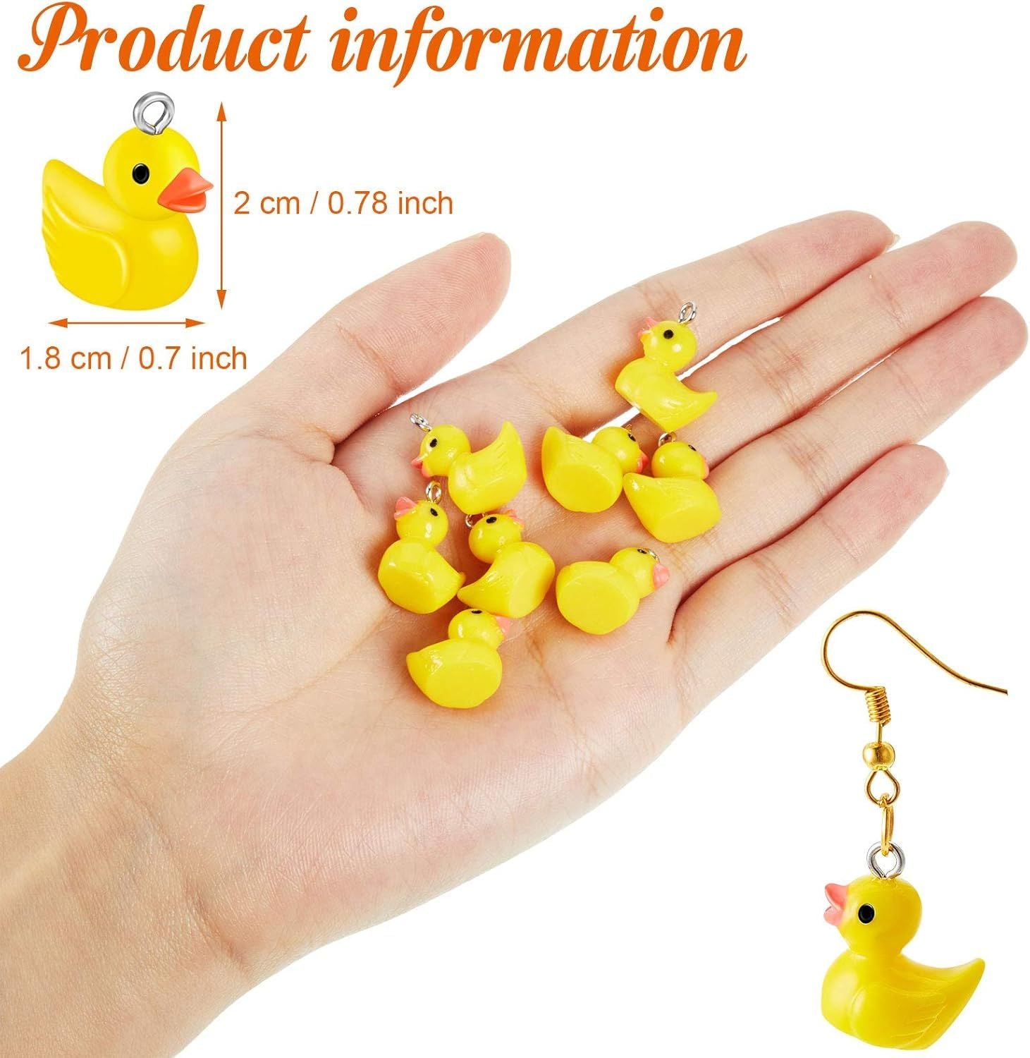 80 Pieces Mini Resin Duck lamingo Charms Pendants indings Charm DIY Duck Pendants or Bracelet Necklace Earrings Keychain Crats