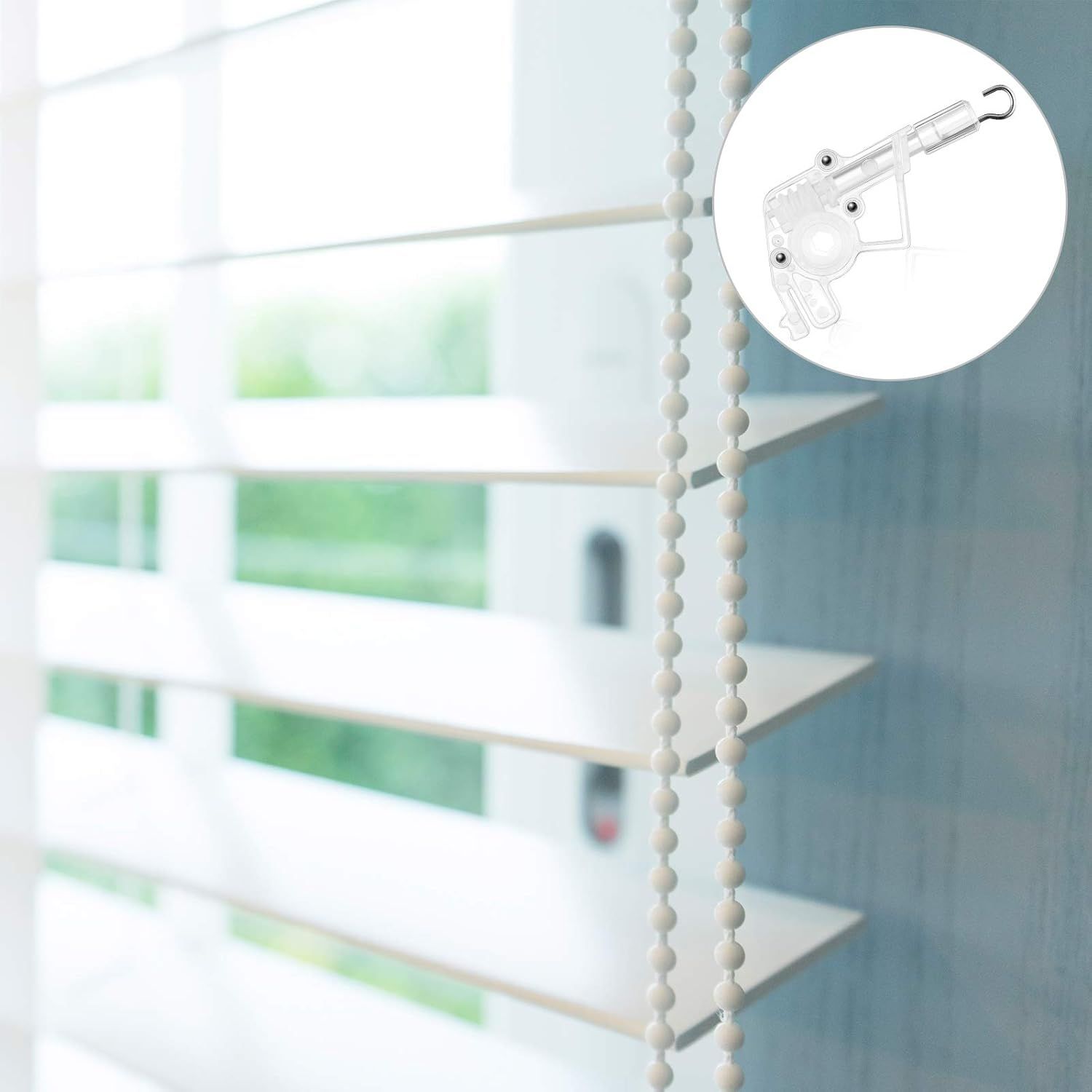 4 Pieces Low Proile Wand Tilter Universal Wand Tilter or 2 Inches Horizontal Blinds Tilt Mechanism Hook Connection with Hexagon Shaped Gear Low Rail Blinds Parts