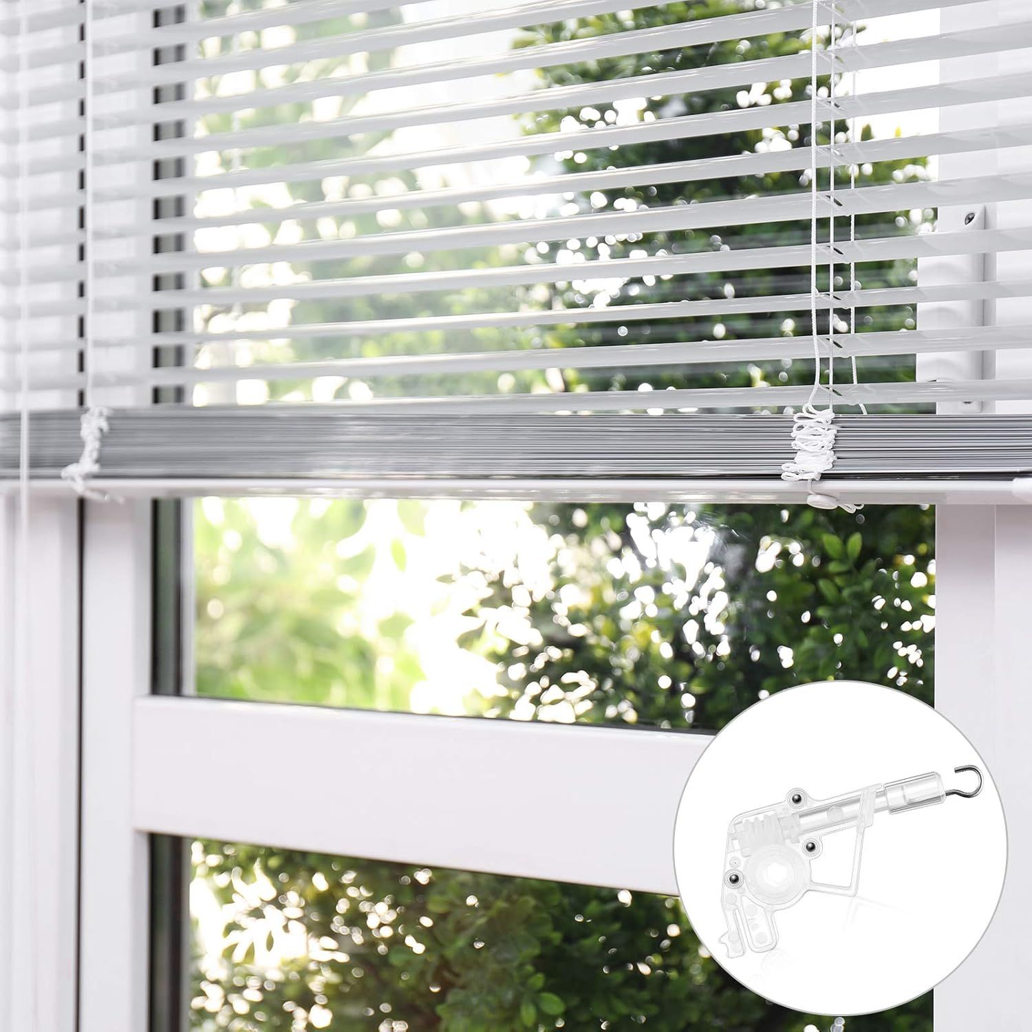 4 Pieces Low Proile Wand Tilter Universal Wand Tilter or 2 Inches Horizontal Blinds Tilt Mechanism Hook Connection with Hexagon Shaped Gear Low Rail Blinds Parts