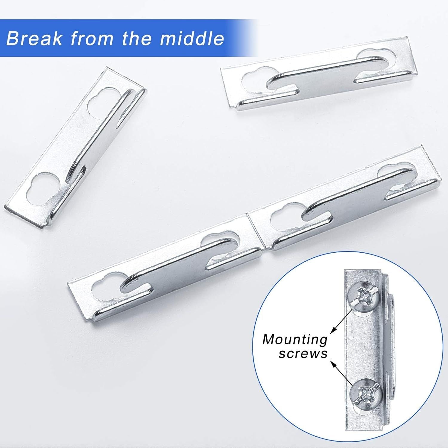 Curtain Rod Brackets & Hooks Accessories - Adjustable Sets with Screws & Support Hangers or Home & Kitchen 10 Sets