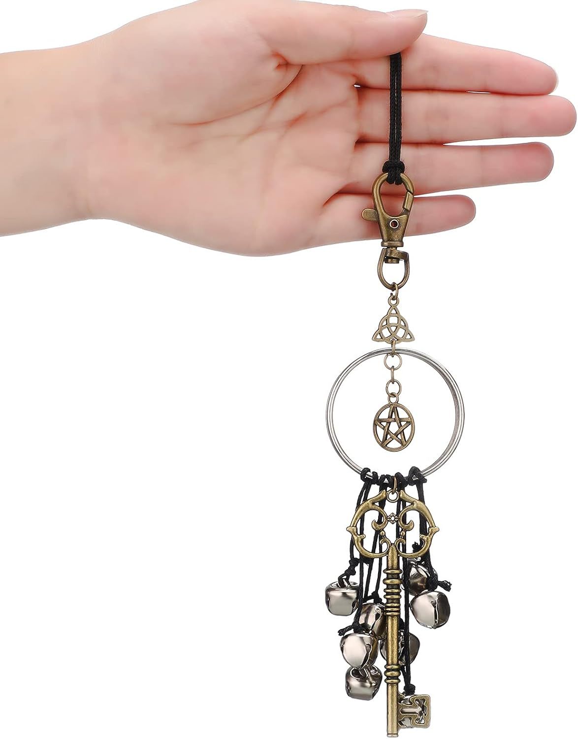 Witch Bells or Door Witchcrat Bells Supplies Wiccan Decor Altar Bell Antique Magic Keys Witchy Wicca Home Protection Decor Kitchen Witch Decor 2 Pieces