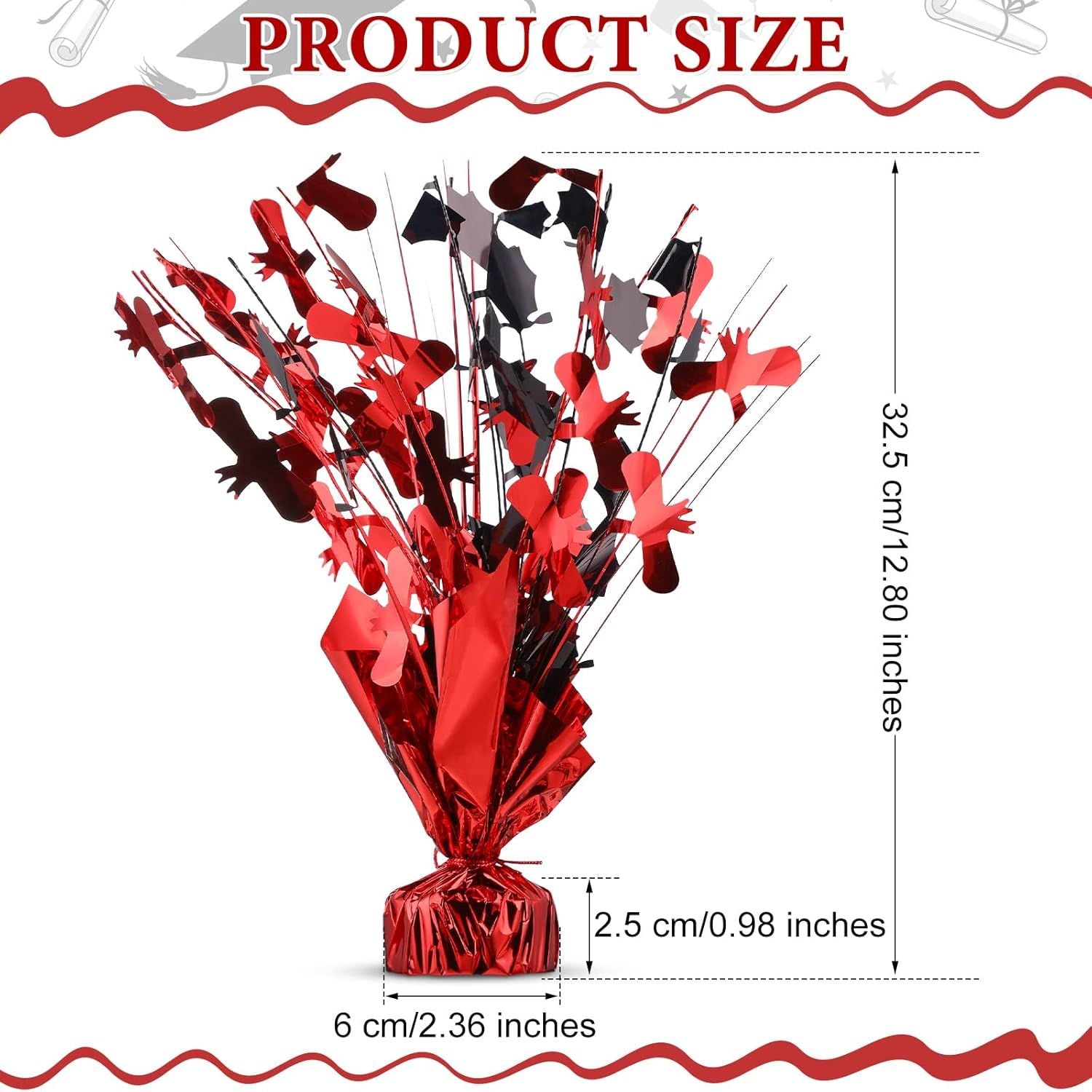 3 Pcs Graduation Table Centerpieces Graduation Table Decoration Glitter oil Graduate Centerpieces or 2026 Grad Party Graduation Certiicates Red