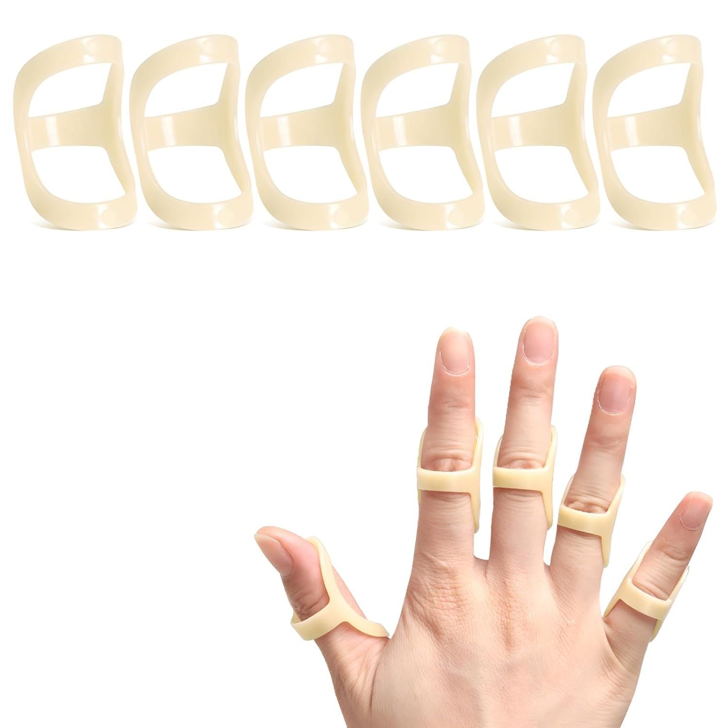 6Pcs Oval inger Splints, Trigger inger Splint or Trigger/Mallet/Arthritis/Straightening, inger Brace Support, Pack o 1 Size #4