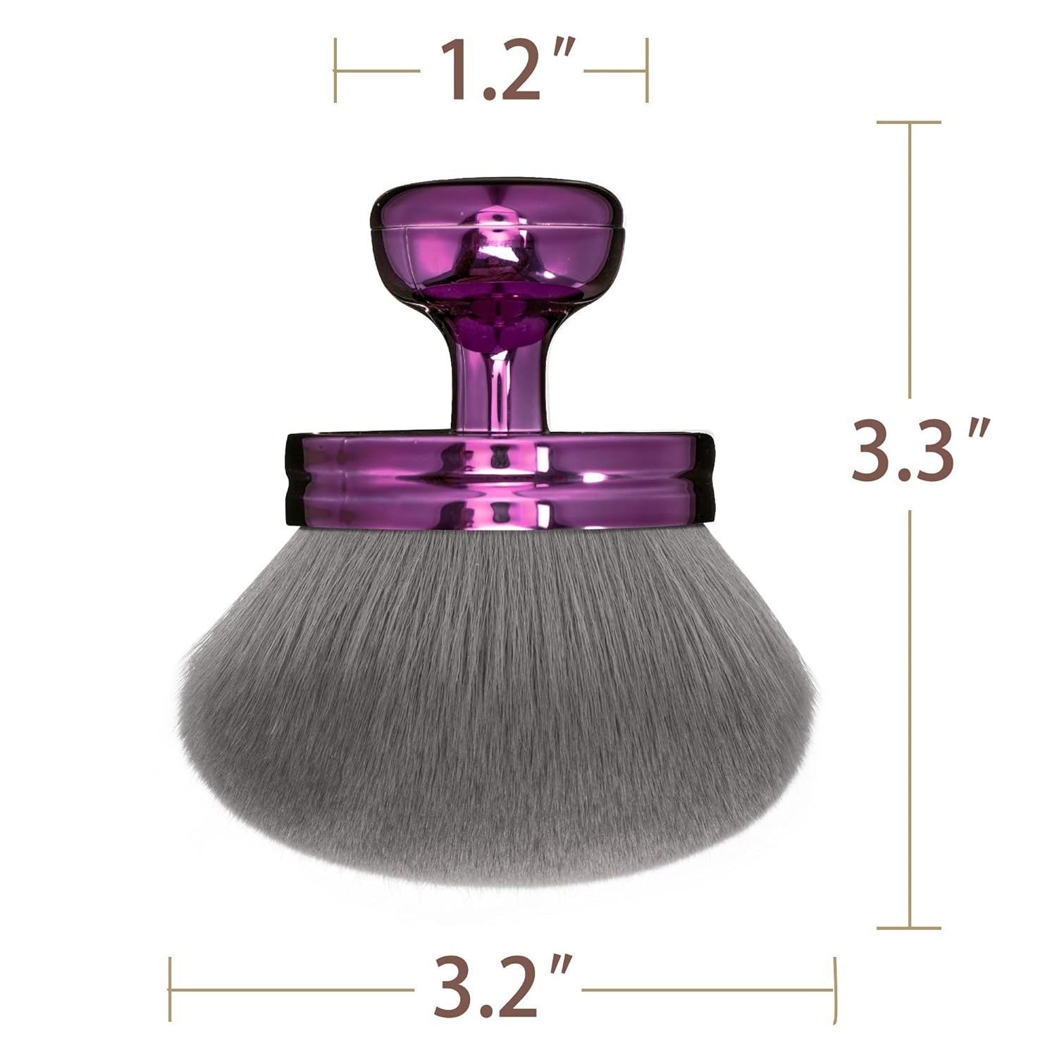 Blend & Blur Extra Large Body Makeup Brush or Sel Tanner,Leg Makeup & Bronzer Sel Tan Applicator, 3.2inch Wide Round Head Kabuki Brush or Application with Drawstring Bag Purple