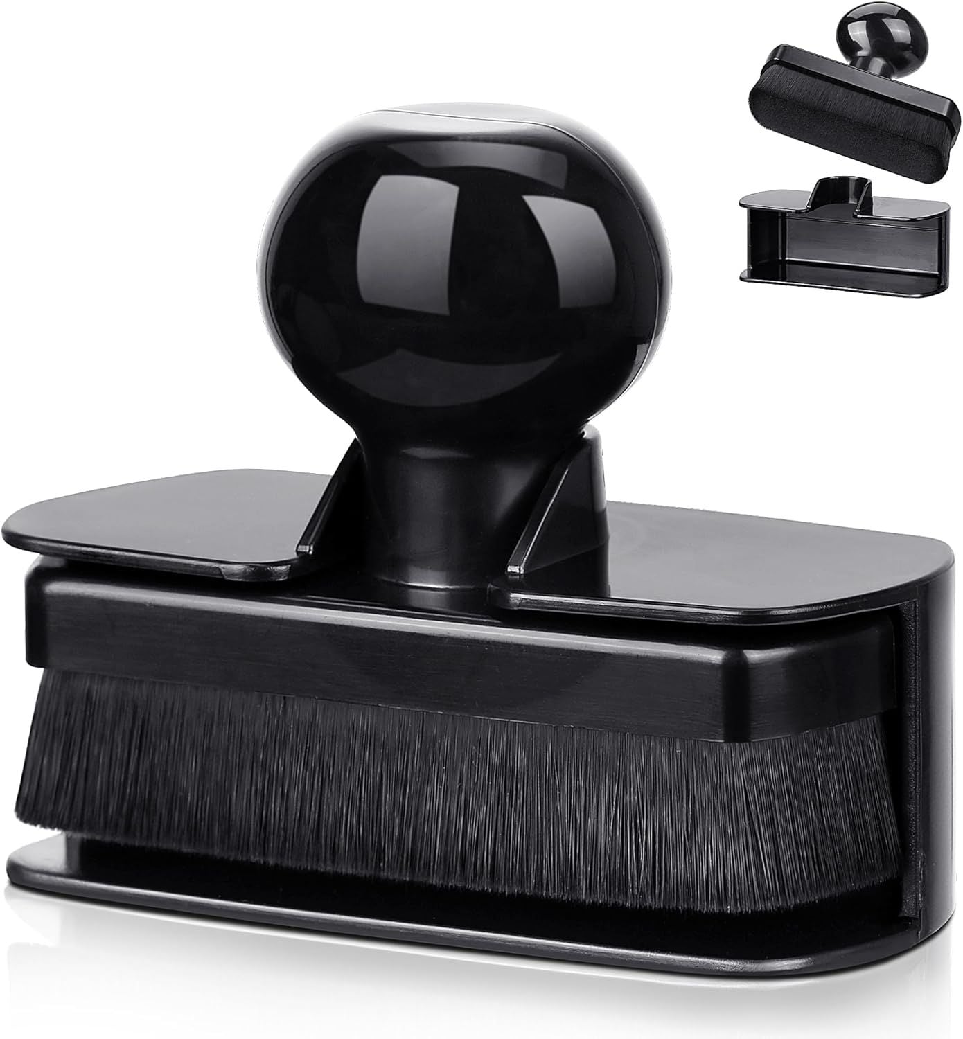 Car Tire Shine Applicator,Large Vegan Tire Shine Brush - Automotive Tire Dressing Applicator Brush with Storage Stand or Tire Detailing & Car Wash Kit, Black, 3.6 Inch Length Black