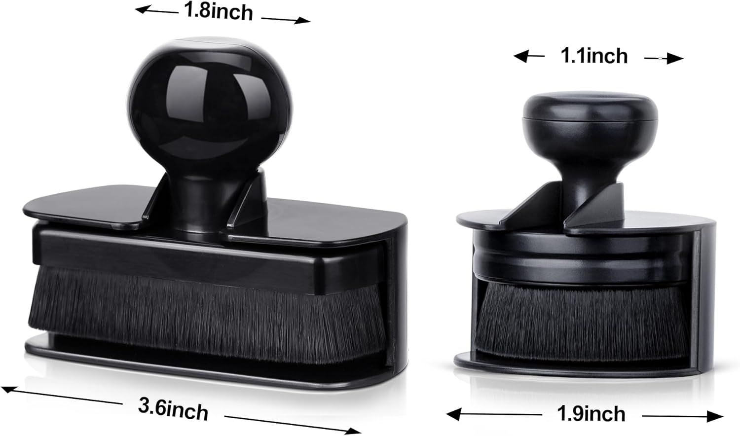 Car Tire Shine Applicator,Large Vegan Tire Shine Brush - Automotive Tire Dressing Applicator Brush with Storage Stand or Tire Detailing & Car Wash Kit, Black, 3.6 Inch Length Black