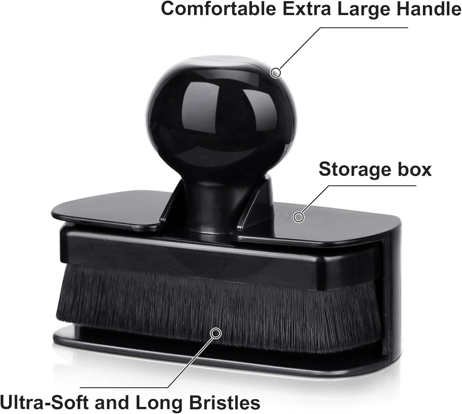 Car Tire Shine Applicator,Large Vegan Tire Shine Brush - Automotive Tire Dressing Applicator Brush with Storage Stand or Tire Detailing & Car Wash Kit, Black, 3.6 Inch Length Black