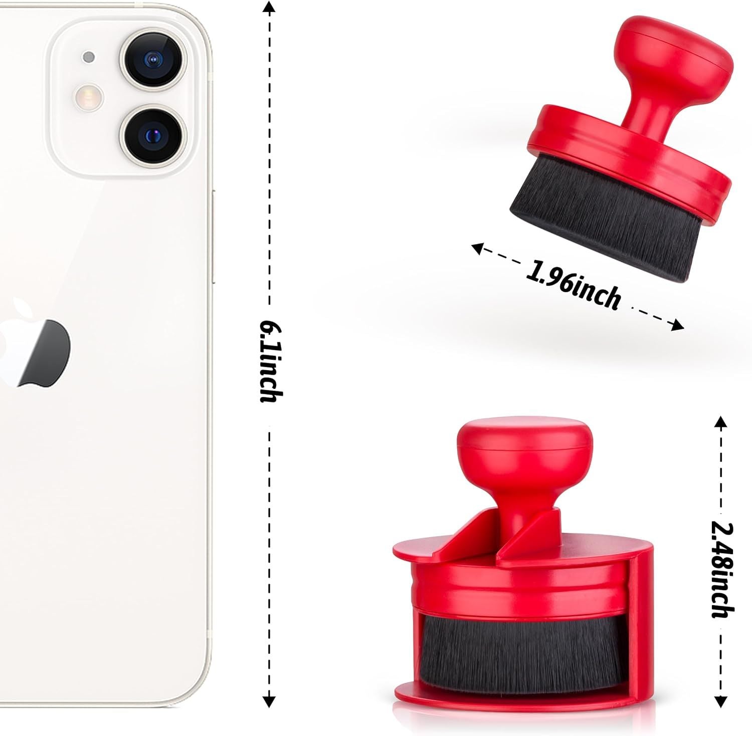Tire Shine Applicator,Vegan Tire Shine Brush with Stand or Auto Detailing Cleaning Service Black+Red
