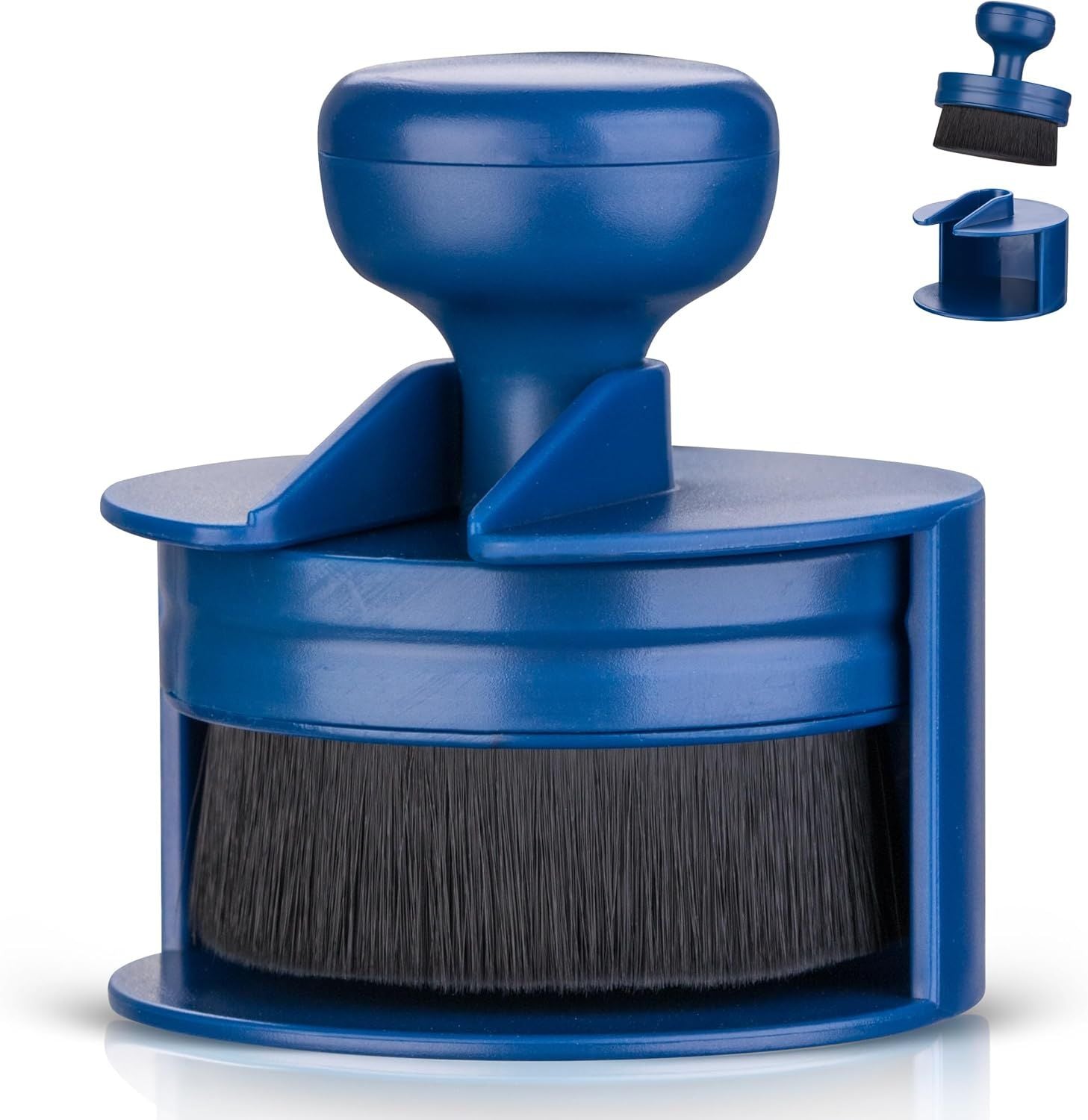 Tire Shine Applicator,Vegan Tire Shine Brush with Stand or Auto Detailing Cleaning Service Black+Blue