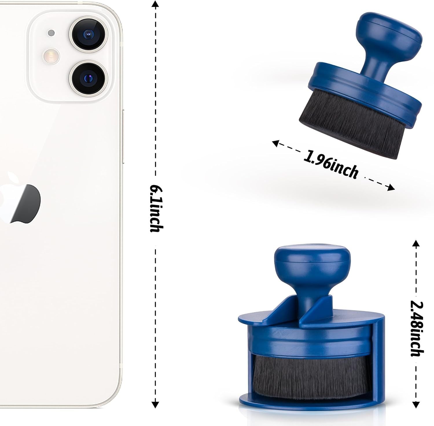Tire Shine Applicator,Vegan Tire Shine Brush with Stand or Auto Detailing Cleaning Service Black+Blue