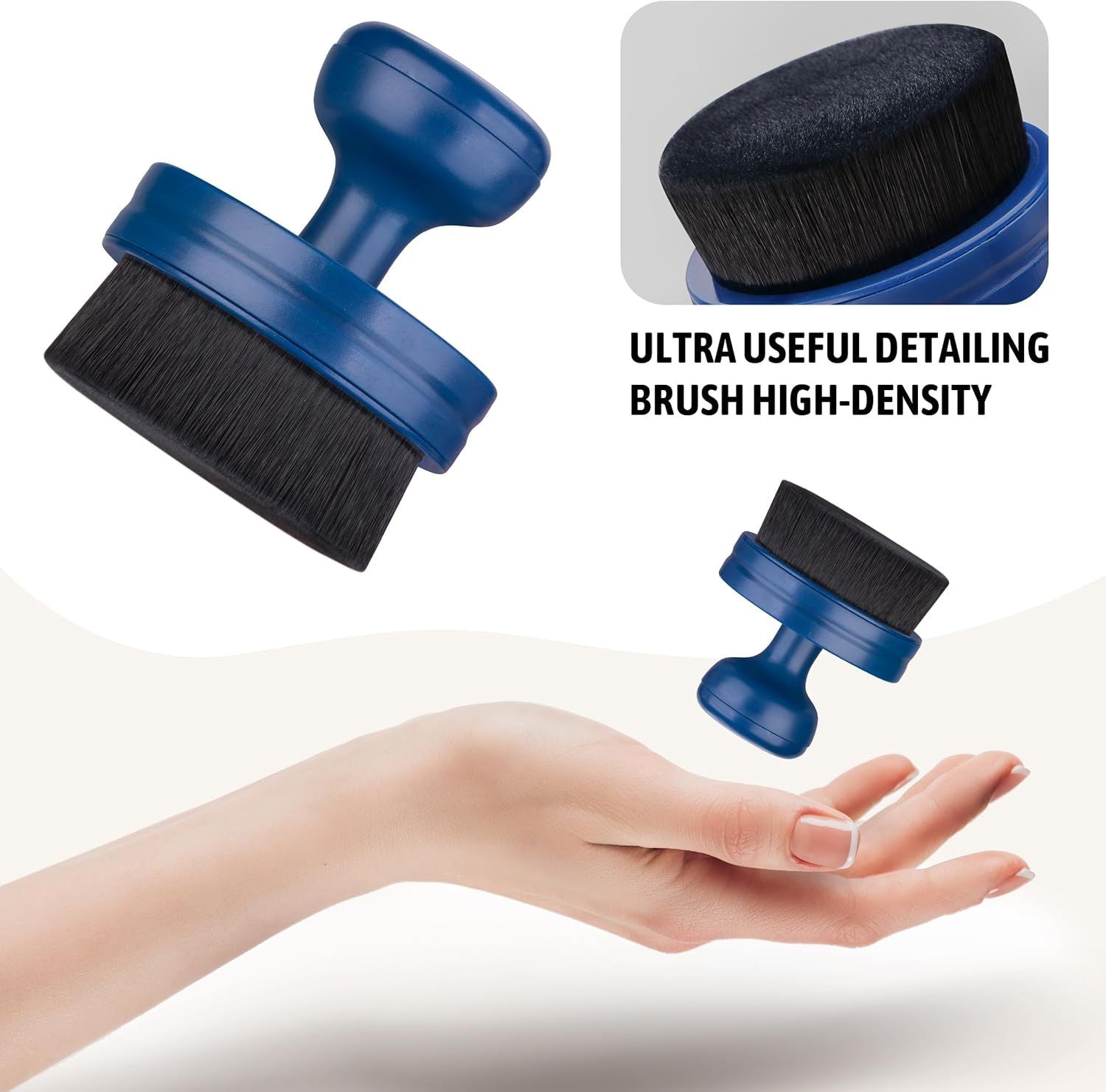 Tire Shine Applicator,Vegan Tire Shine Brush with Stand or Auto Detailing Cleaning Service Black+Blue