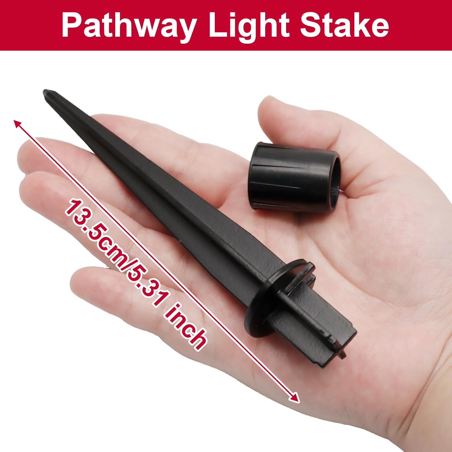 Biaungdo 8 Pack Metal Stakes, 5.3 Inch Solar Light Replacement Stakes, Black Outdoor Ground Stake for Yard Landscape Garden Pathway Patio Lamps Pole
