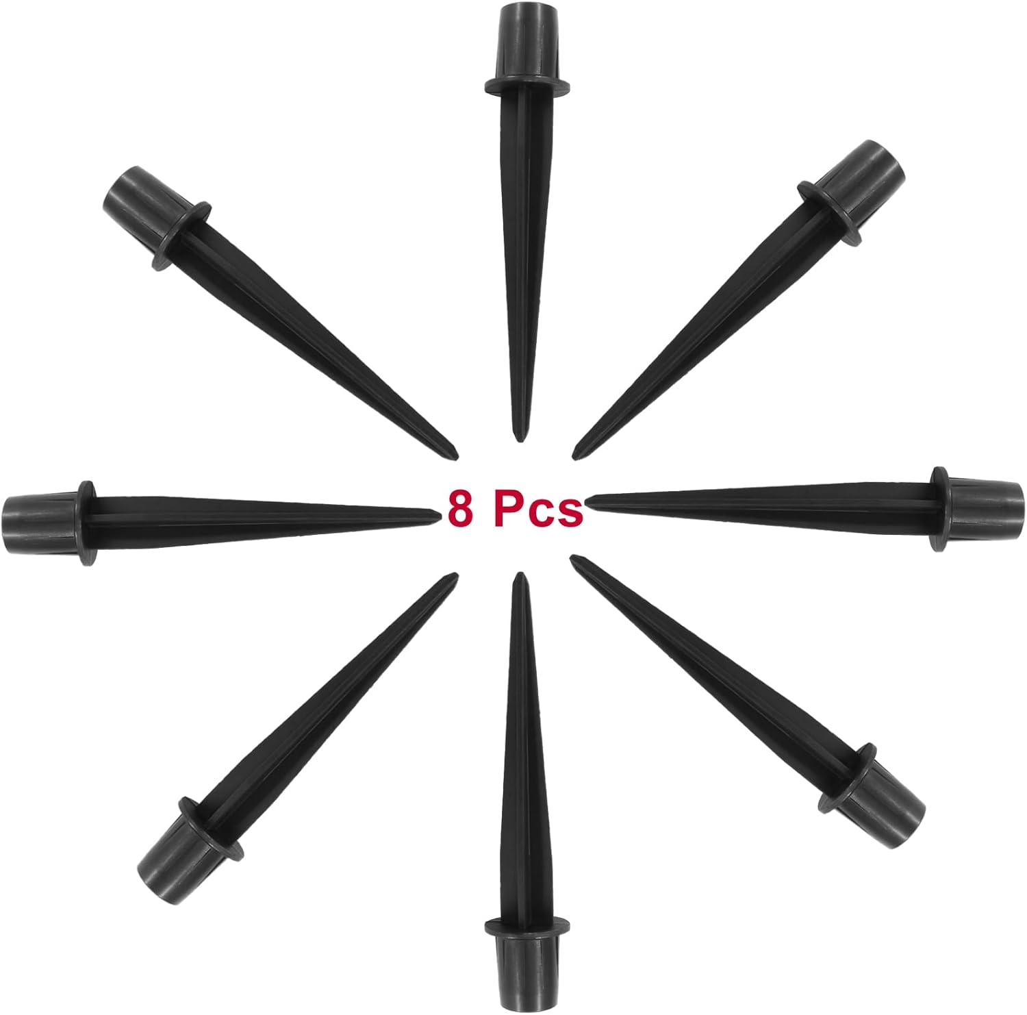 Biaungdo 8 Pack Metal Stakes, 5.3 Inch Solar Light Replacement Stakes, Black Outdoor Ground Stake for Yard Landscape Garden Pathway Patio Lamps Pole