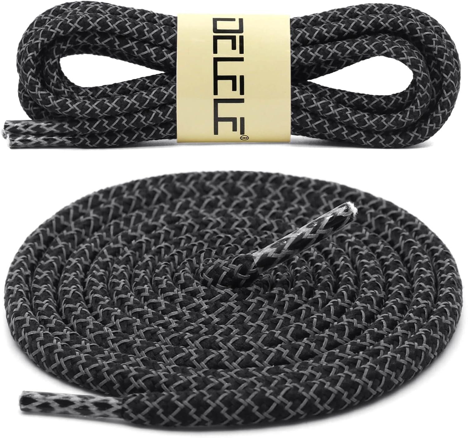2 Pairs 4/25" Thick Round Relective Shoe Laces Saety Highlight Rope