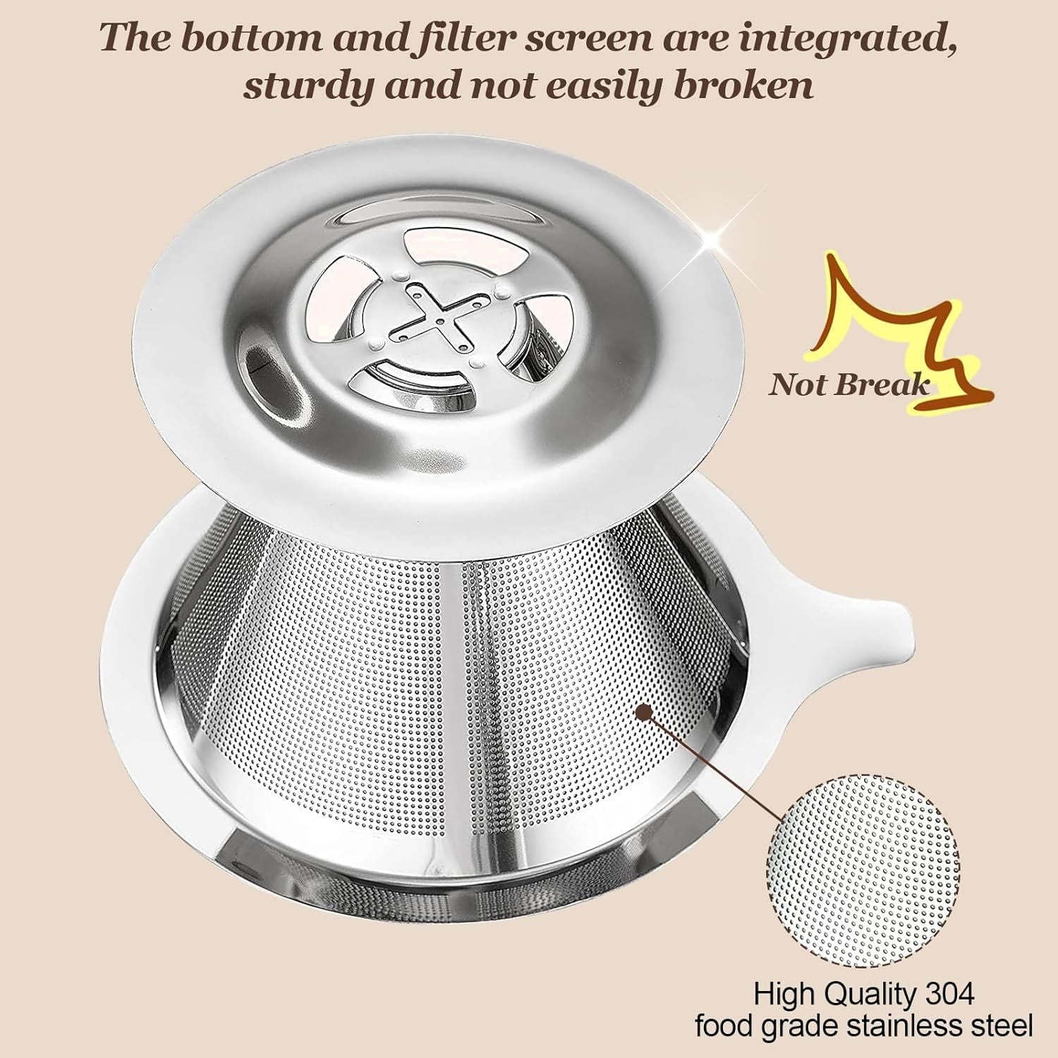 Pour Over Coee Dripper, Slow Drip Paperless Coee ilter, Pour Over Coee Maker or 1-2Cups Brew, Double Mesh Design o Manual Reusable Cone ilter