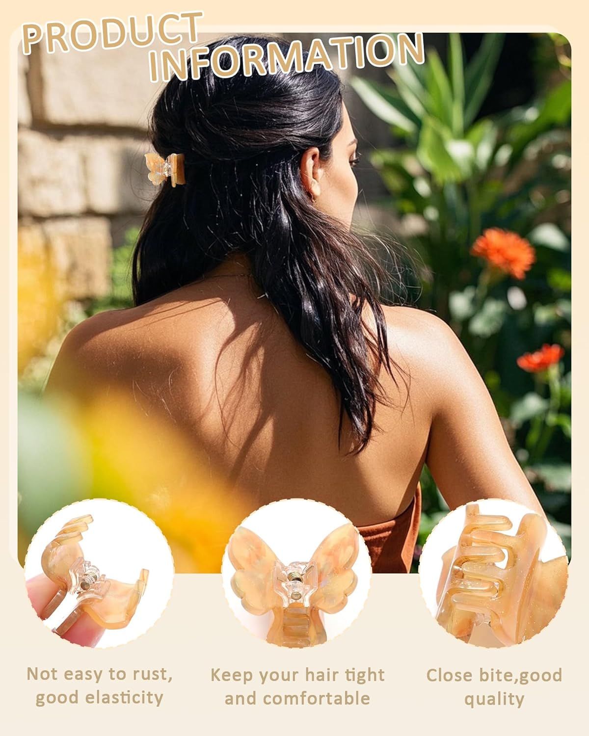 12Pcs Small Hair Clips or Women Girls Acrylic Mini Claw Clips Cute Hair Jaw Claw or Hair Styling Accessories Butterly style