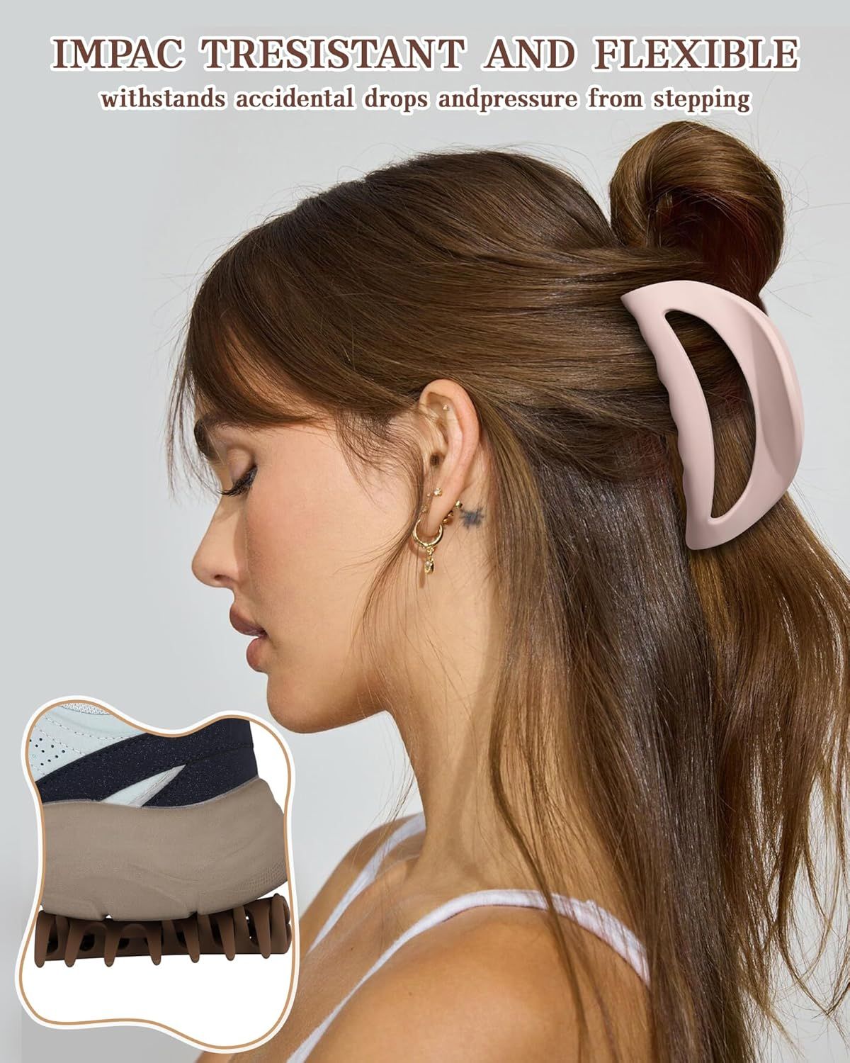 3Pcs Silicone Hair Clips lexible Claw Clips or Women Cloud Clip Bendable Large Hair Claw Clip