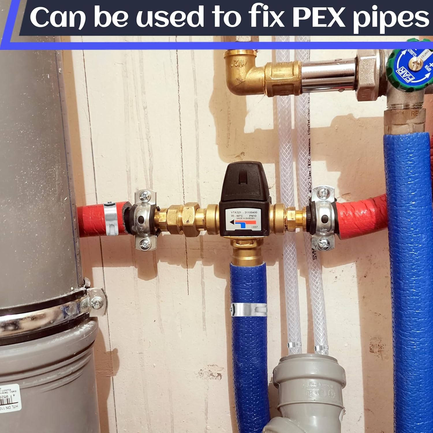 Biaungdo 50 Pcs 3/8 Inch PEX Cinch Clamps Crimp Rings, 304 Stainless Steel PEX Cinch Crimp Rings Pinch Clamps Single Ear Hose Clamp for PEX Tubing Pipe Fittings Connection