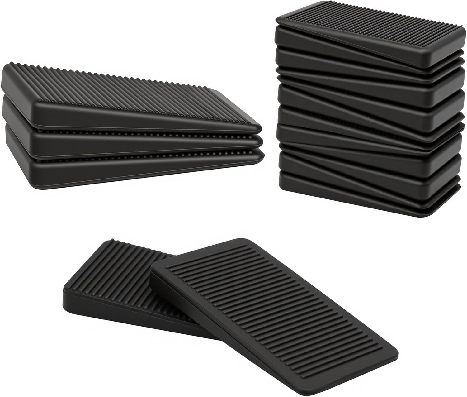 urniture Levelers, lexible Plastic Shims urniture Leveling Wedge Shims Anti-Wobble Pad or Chair Table Couch Bed Toilet or Home Improvement Black, 20 Pack
