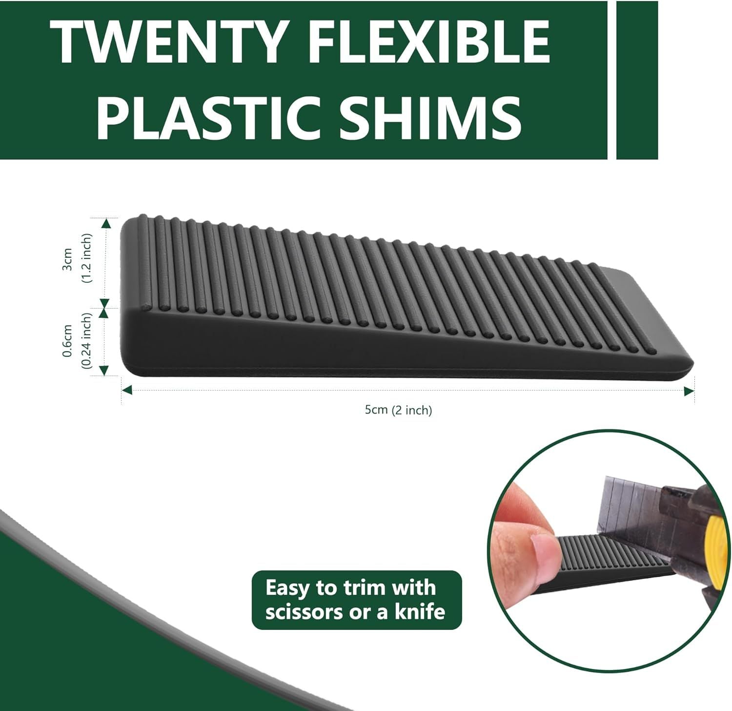 urniture Levelers, lexible Plastic Shims urniture Leveling Wedge Shims Anti-Wobble Pad or Chair Table Couch Bed Toilet or Home Improvement Black, 20 Pack