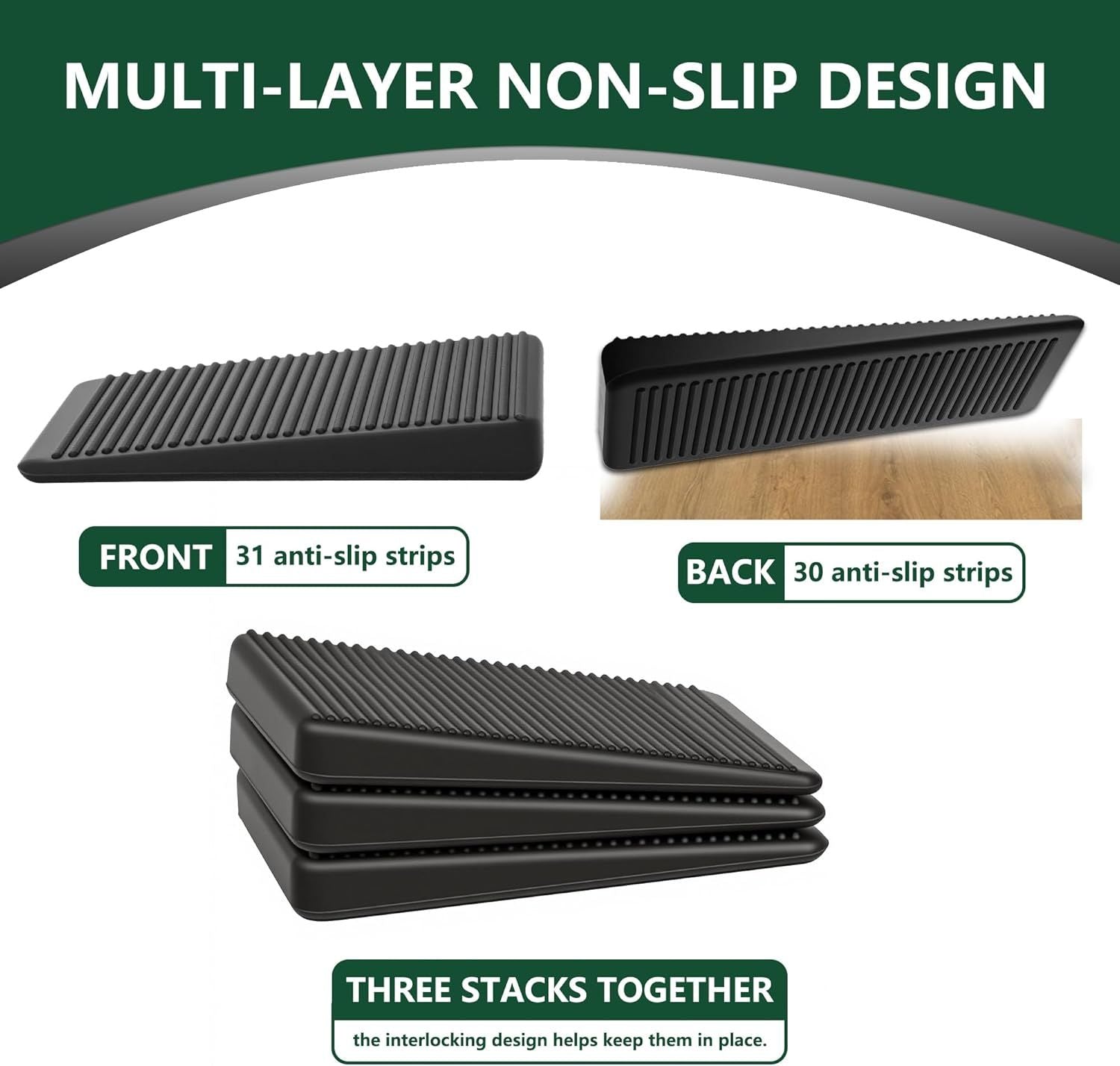 urniture Levelers, lexible Plastic Shims urniture Leveling Wedge Shims Anti-Wobble Pad or Chair Table Couch Bed Toilet or Home Improvement Black, 20 Pack