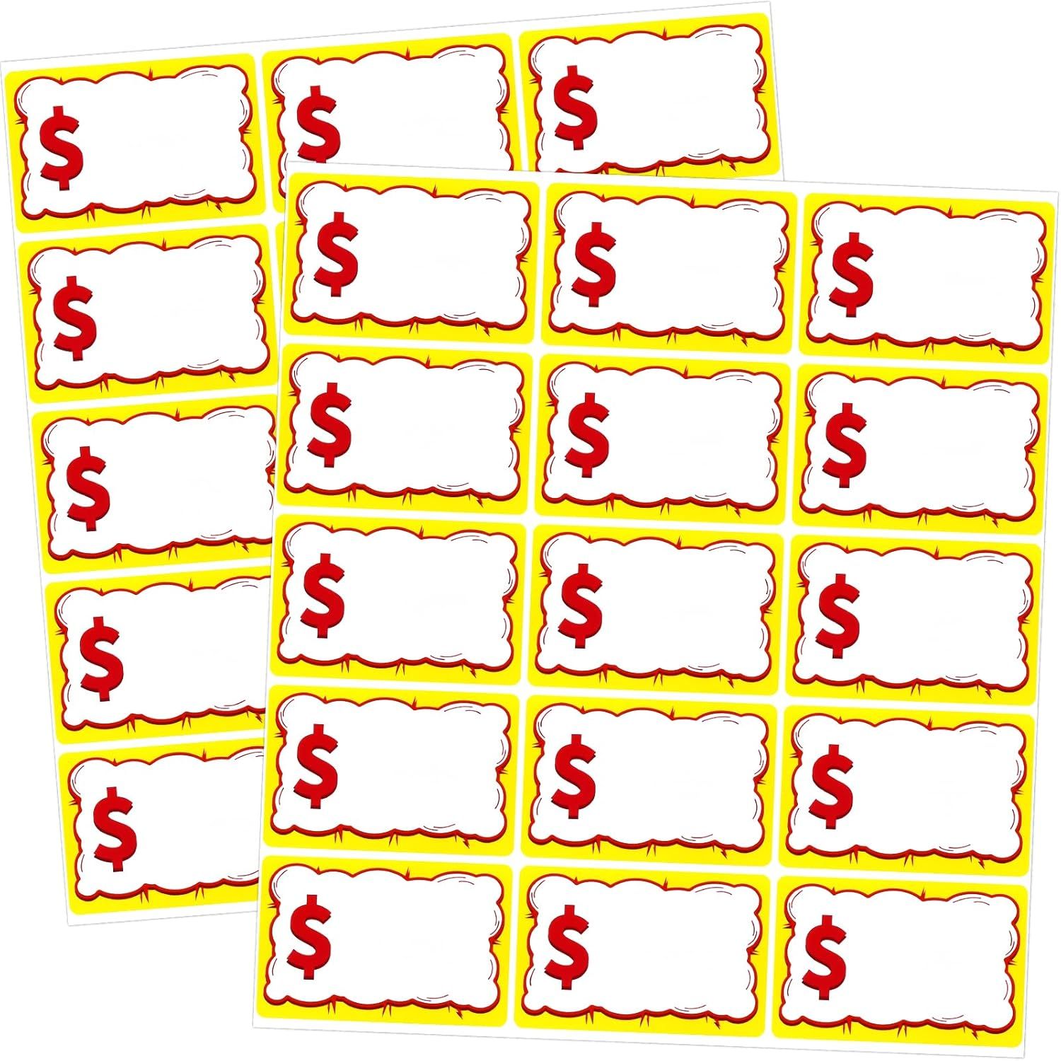 510 PCS Removable Garage Sale Price Stickers, 3"x2" Price stickers or Yard Sales, lea Markets, County airs & Retail Use, Pricemarker Labels, Colours Round Price Tags