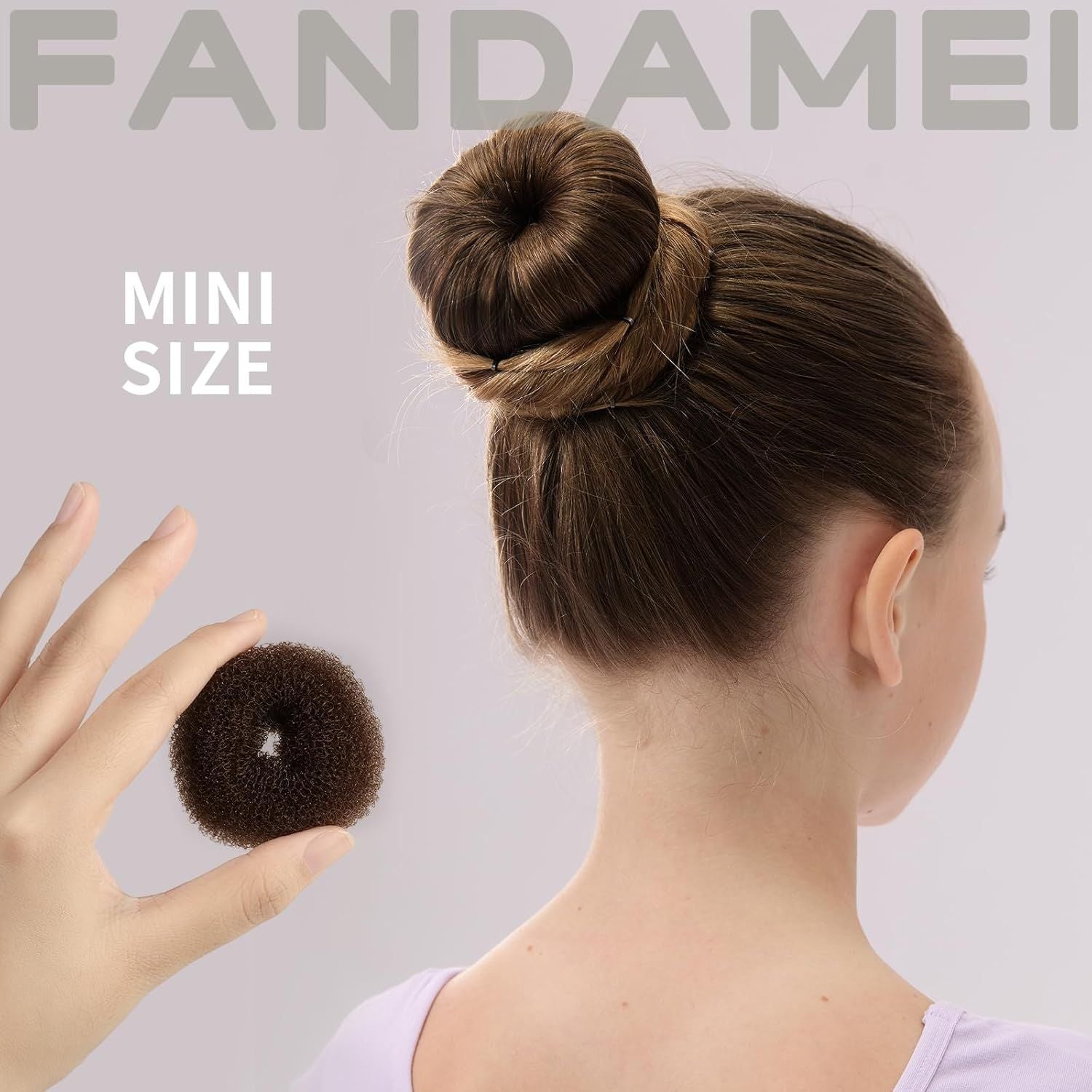 6 PCS Hair Bun Makers or Kids, 10 Invisible Bun Nets or Ballet Girls, 3PCS Extra Small 3PCS Small Donut Buns or Hair Kids, Bun Makers Hair Nets or Buns with 5 Elastics 20 Pins Brown