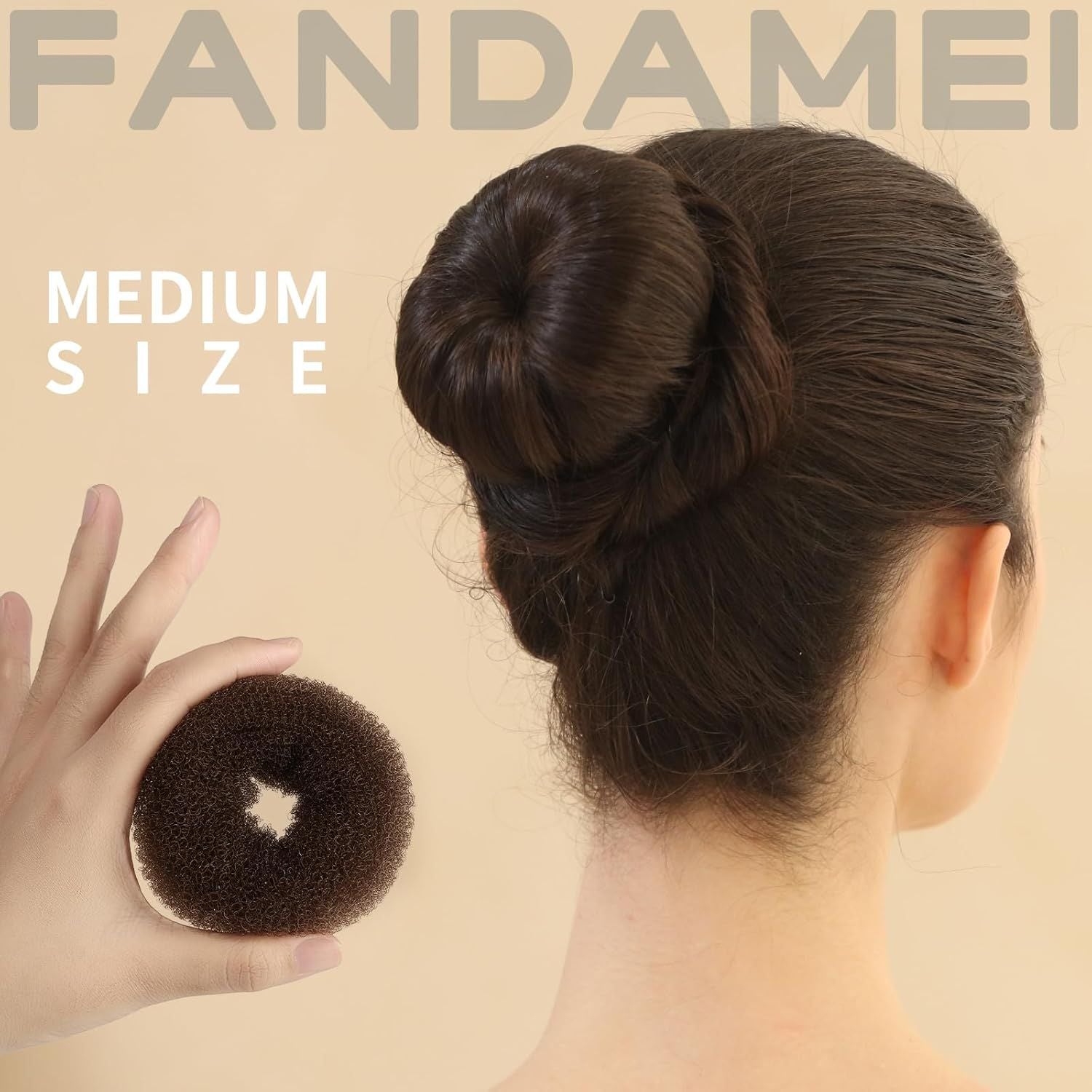 6 PCS Hair Bun Makers or Kids, 10 Invisible Bun Nets or Ballet Girls, 3PCS Extra Small 3PCS Small Donut Buns or Hair Kids, Bun Makers Hair Nets or Buns with 5 Elastics 20 Pins Brown