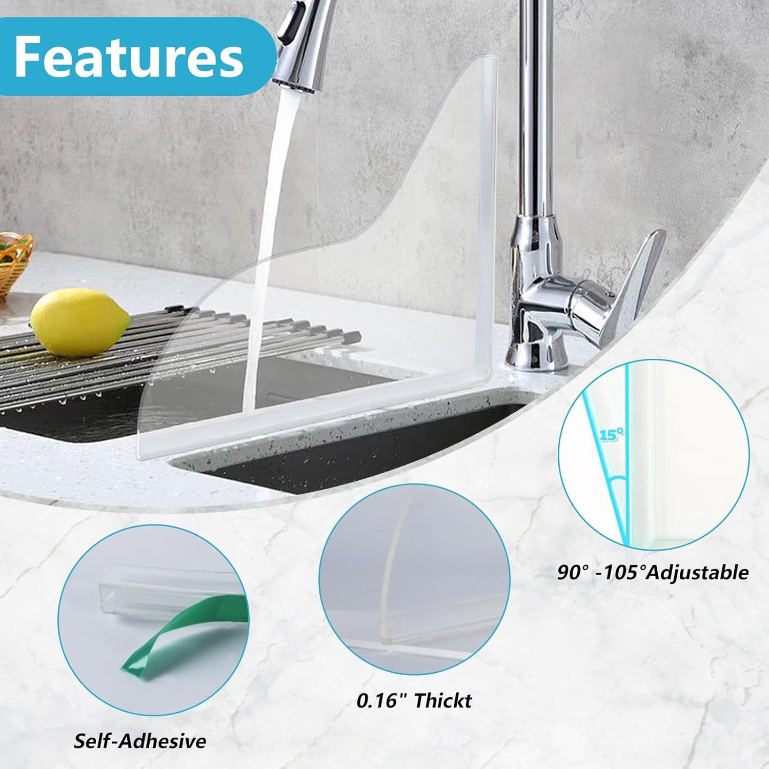 Bathroom Shower Splash Guard or Tub, 2 Pcs Bathtub Water Guards, Shower Water Guard or Bathtub Splash Guard Removable, Bathtub Water Splash Guards Corner Guards to Keep Water in Shower Bath