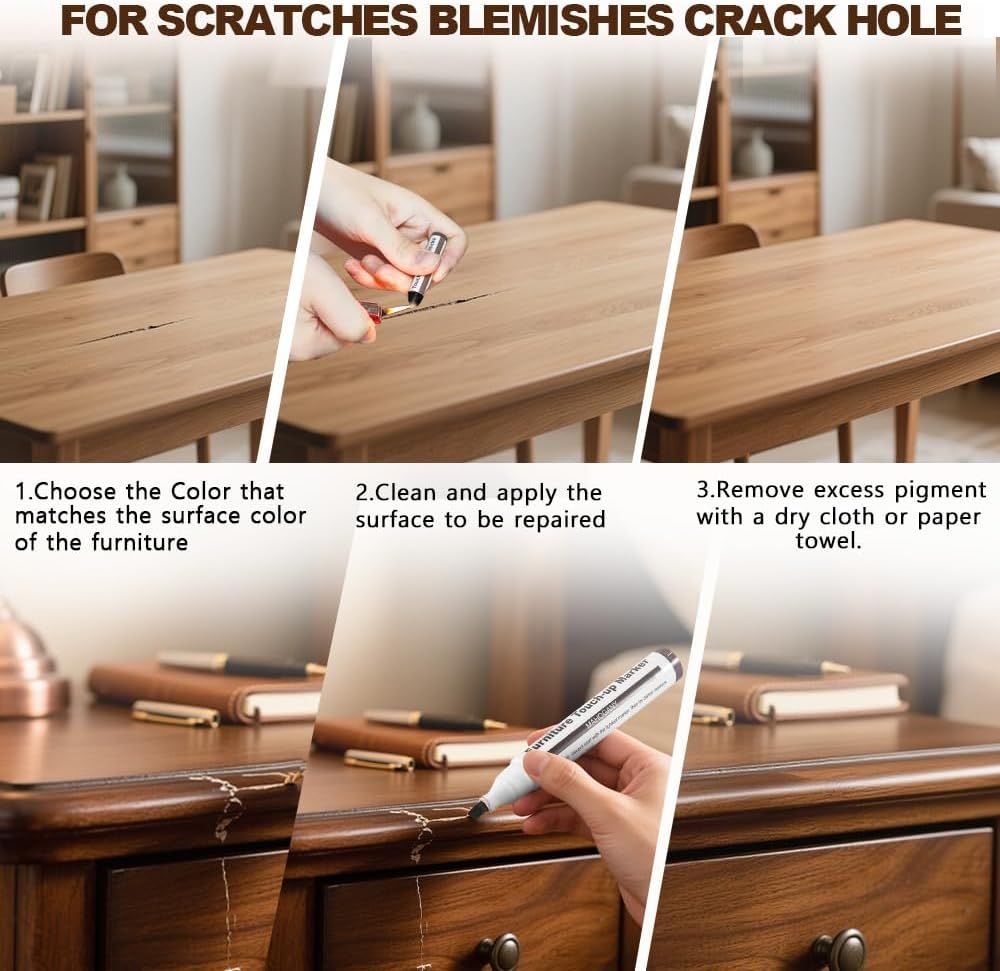 Wooden urniture loor Scratch Repair Markers and Wax Sticks or Stains, Scratches, Wood loors, Tables, Desks, Carpenters, Bedposts, Touch Ups, and Cover Ups Set o 13