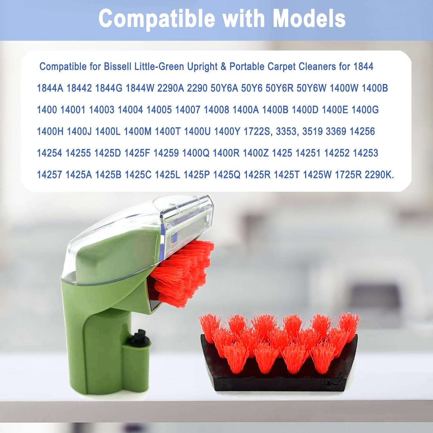1400B Little Green 3" Tough Stain Brush Tool Replacement or Bissell Little-Green Upright & Portable Carpet Cleaners or 1400B 4075 1425 3860 1400W 1400 1844 2290A Series, 1 Brush,1 Replacement Brush