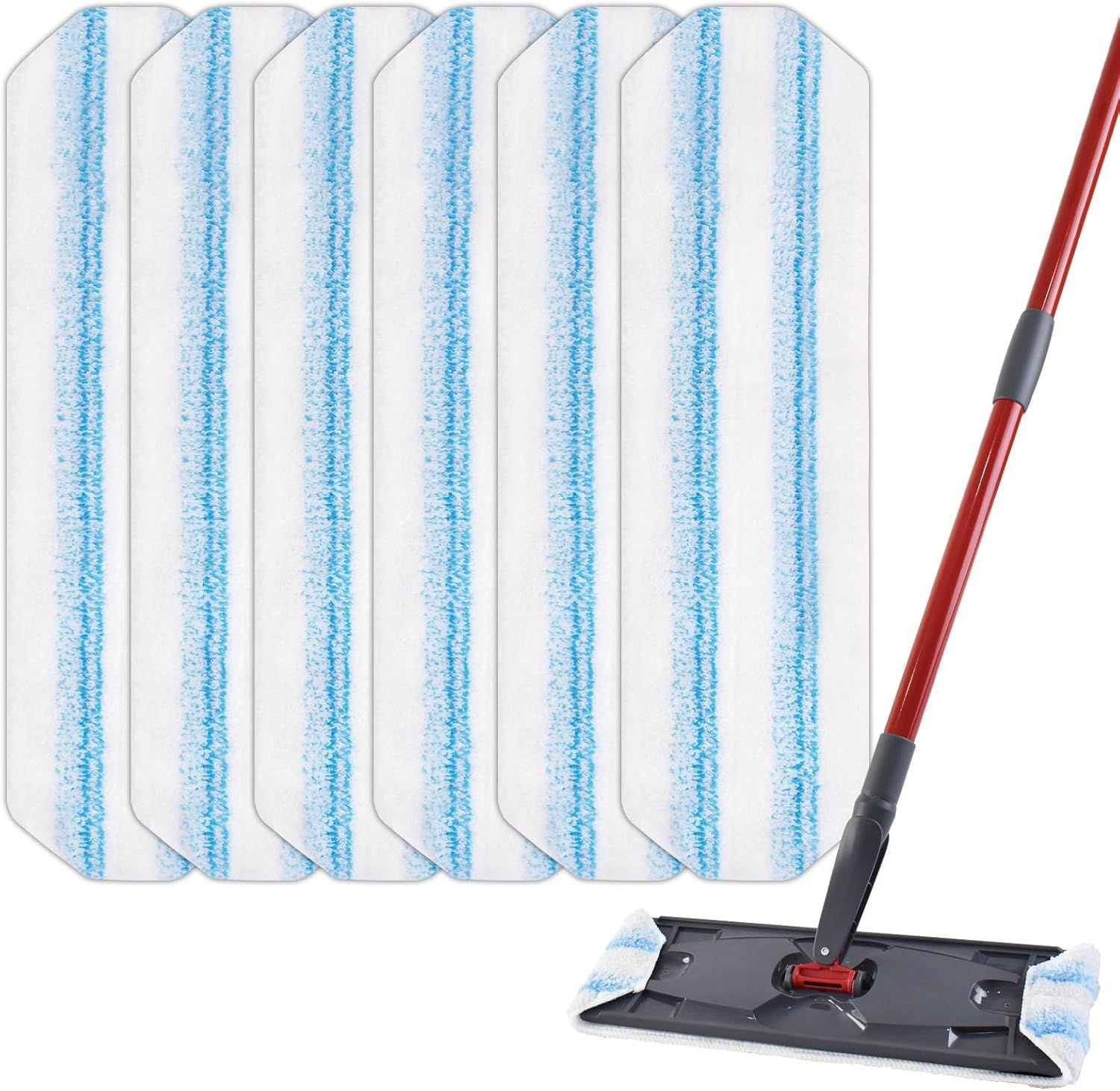 Mop Replacement Pads or OCedar H2prO lat Mop System, 6 Pack Mop Pads or Ocedar H2prO lat Mop, Machine Washable and Reusable Microiber Mop Heads Replacements, Mop Reills Sae on Various loors