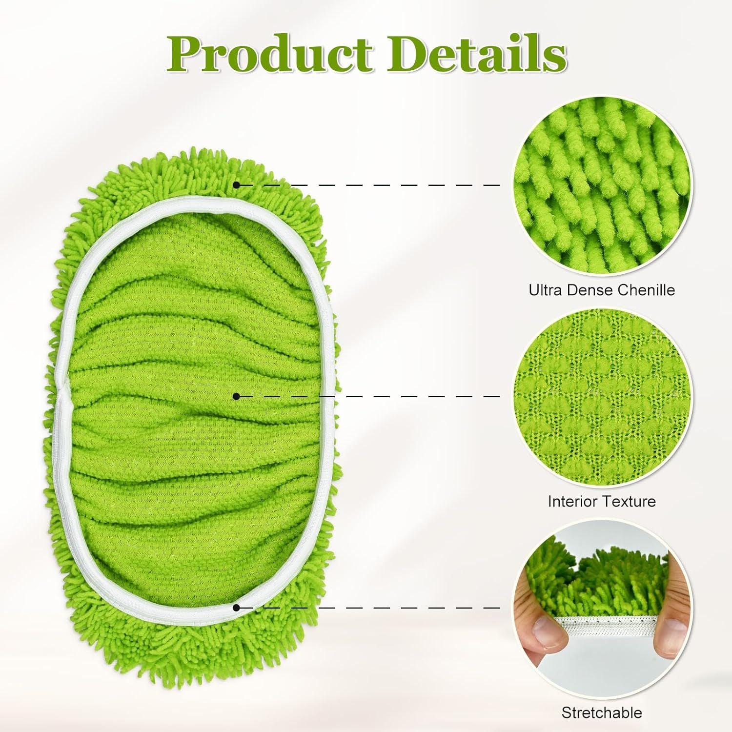 XL Mop Pads Compatible with Swier XL Sweeper, X-Large Dry Sweeping Cloths, XL Wet Pads Reills, Reusable Washable Microiber Heavy Duty Wet Mopping Cloths or Hardwood loor Cleaning, 4 Pack