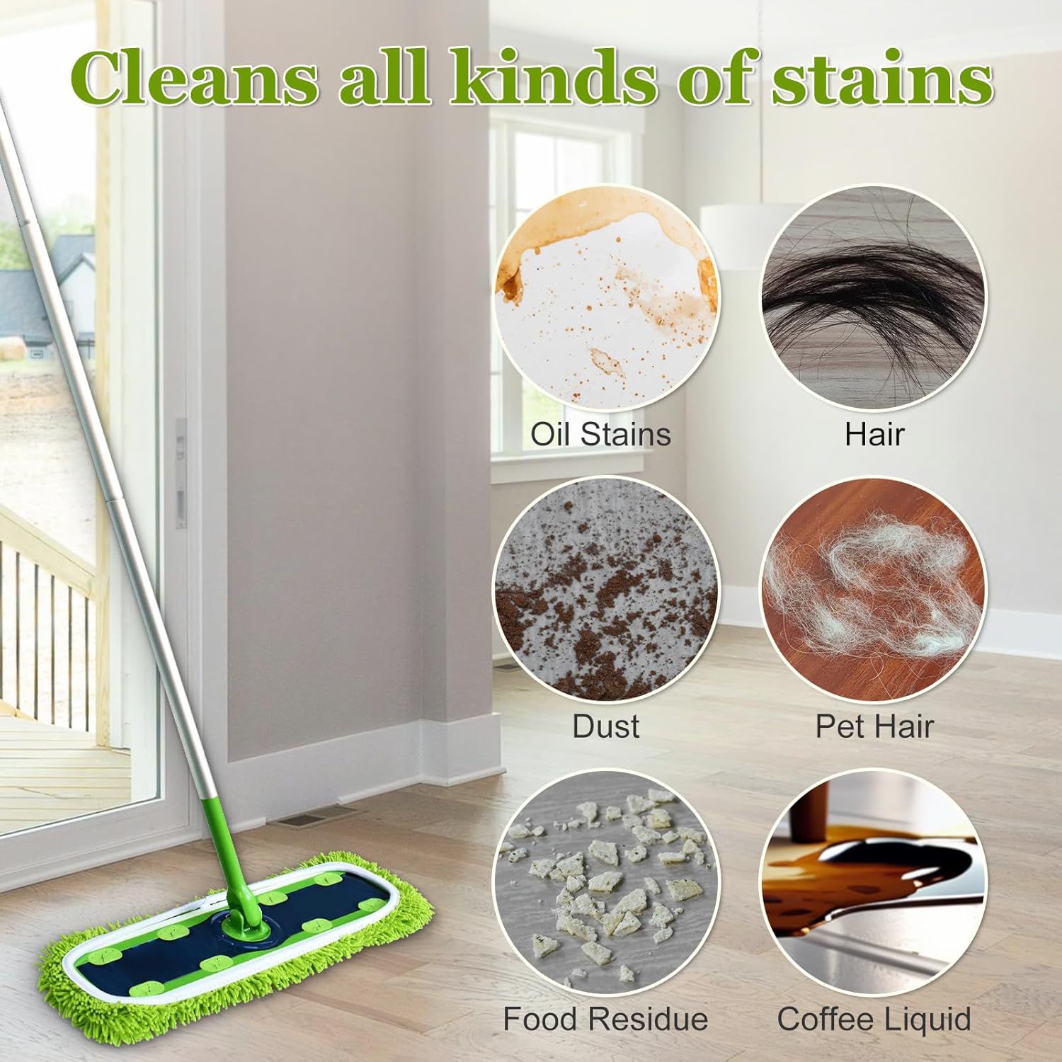 XL Mop Pads Compatible with Swier XL Sweeper, X-Large Dry Sweeping Cloths, XL Wet Pads Reills, Reusable Washable Microiber Heavy Duty Wet Mopping Cloths or Hardwood loor Cleaning, 4 Pack
