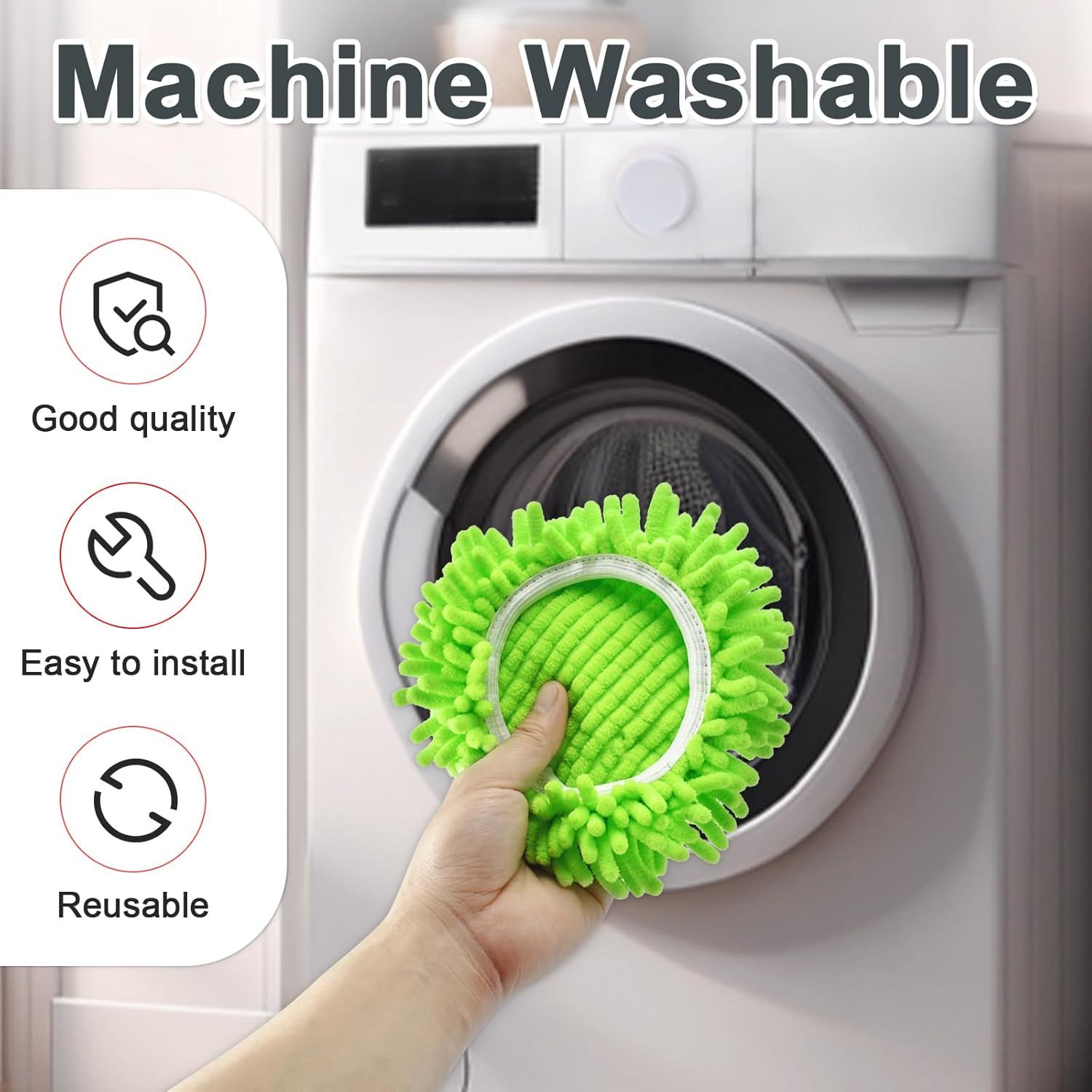 Mop Heads Replacements, 3 Pack Spin Mop Reill Replace Head or O Cedar RinseClean 2 Tank System, Microiber & Chenille, Machine Washable and Sae or Cleaning All Hard-suraced loors