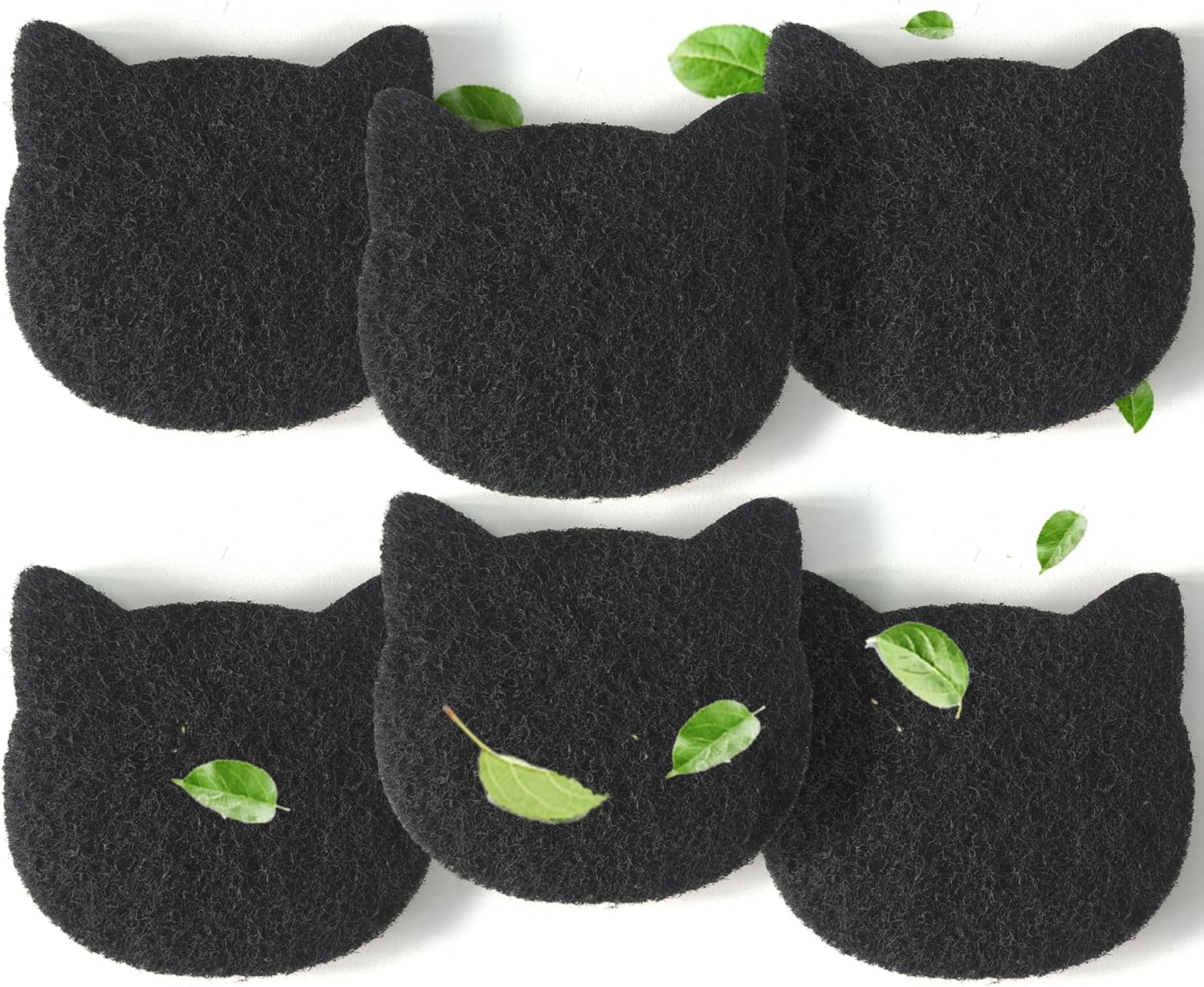 Cat Litter Box Stick-on Activated Charcoal Filters Compatible with Most Cat Litter Box, Universal Activated Carbon Filters to Absorb Odors and Control Damp for Keep Home Fresh 6 Pack