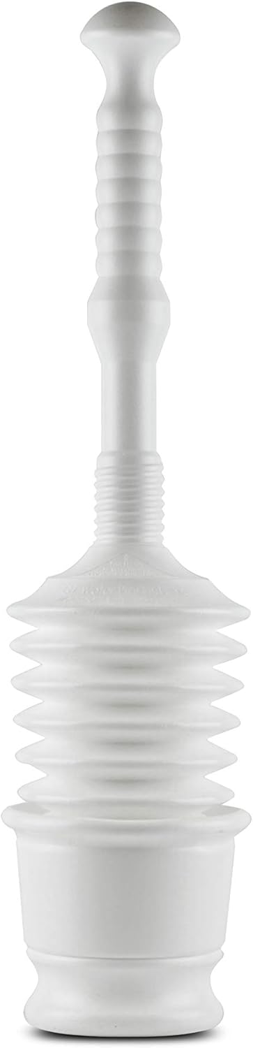 Master Plunger MP500-B4 Heavy Duty Bathroom Toilet Plunger Kit with Short Bucket. Equipped with Air Release Valve, White