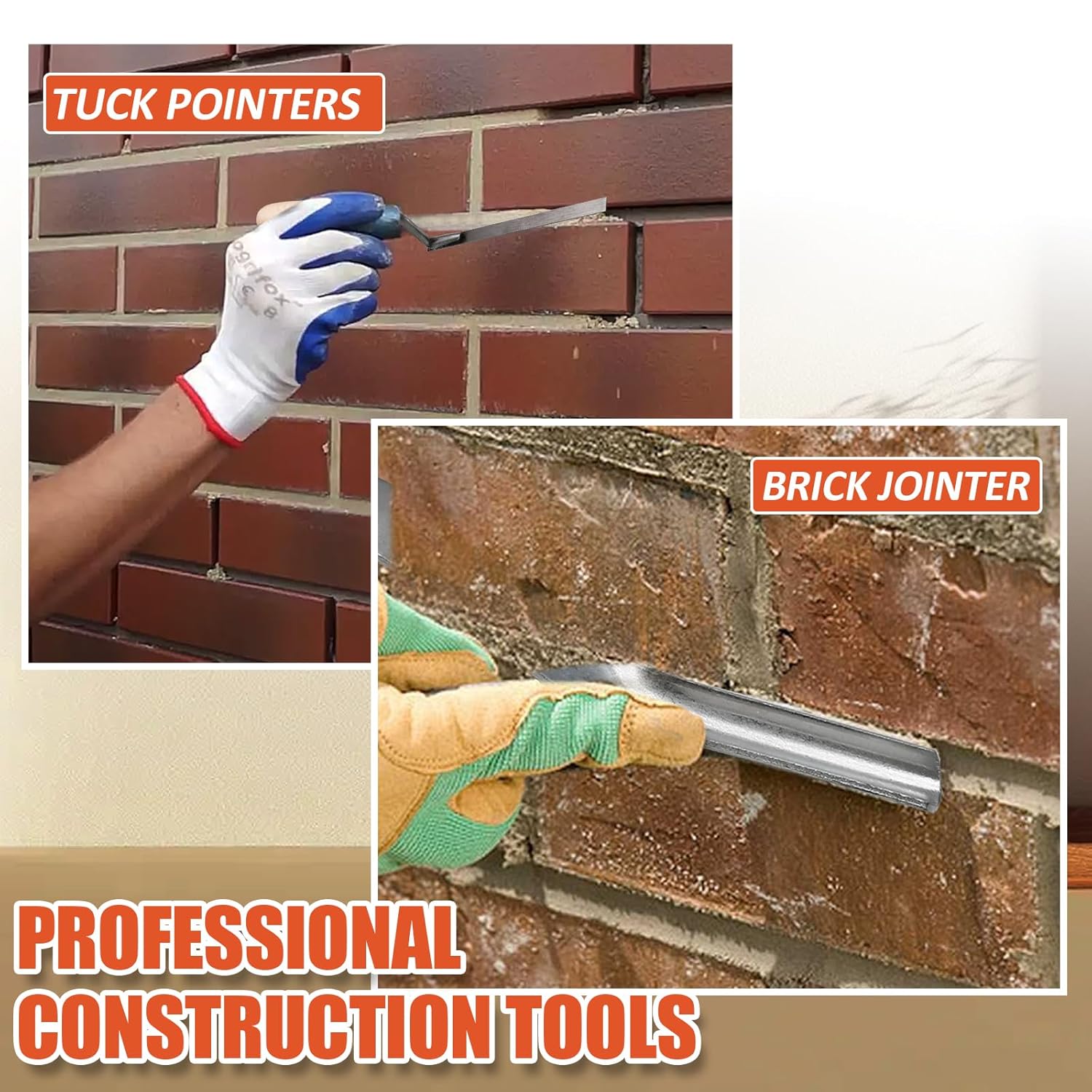Biaungdo 3 Pack Tile Grout Masonry Mortar Bag & Brick Jointer & Tuck Pointers, Heavy Duty Piping Bags Grout Sealer Bag for Tile Installation Blue