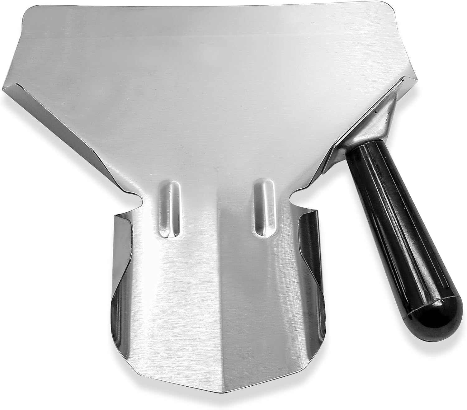 Biaungdo Stainless Steel French Fry Popcorn Scoop, Metal Popcorn Scoop, French Fry Bagger, Quick Fill Tool for Bags & Boxes, Multipurpose Scooper for Food, Fries, Snacks, Desserts, Ice Right Handle