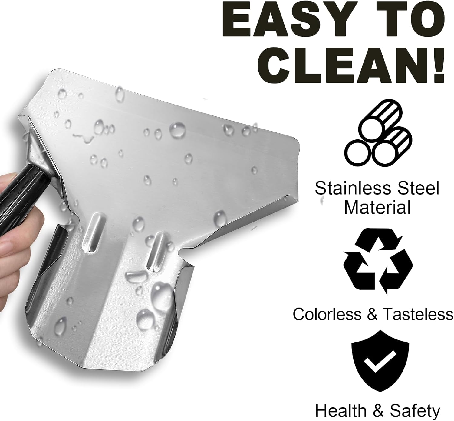 Biaungdo Stainless Steel French Fry Popcorn Scoop, Metal Popcorn Scoop, French Fry Bagger, Quick Fill Tool for Bags & Boxes, Multipurpose Scooper for Food, Fries, Snacks, Desserts, Ice Right Handle