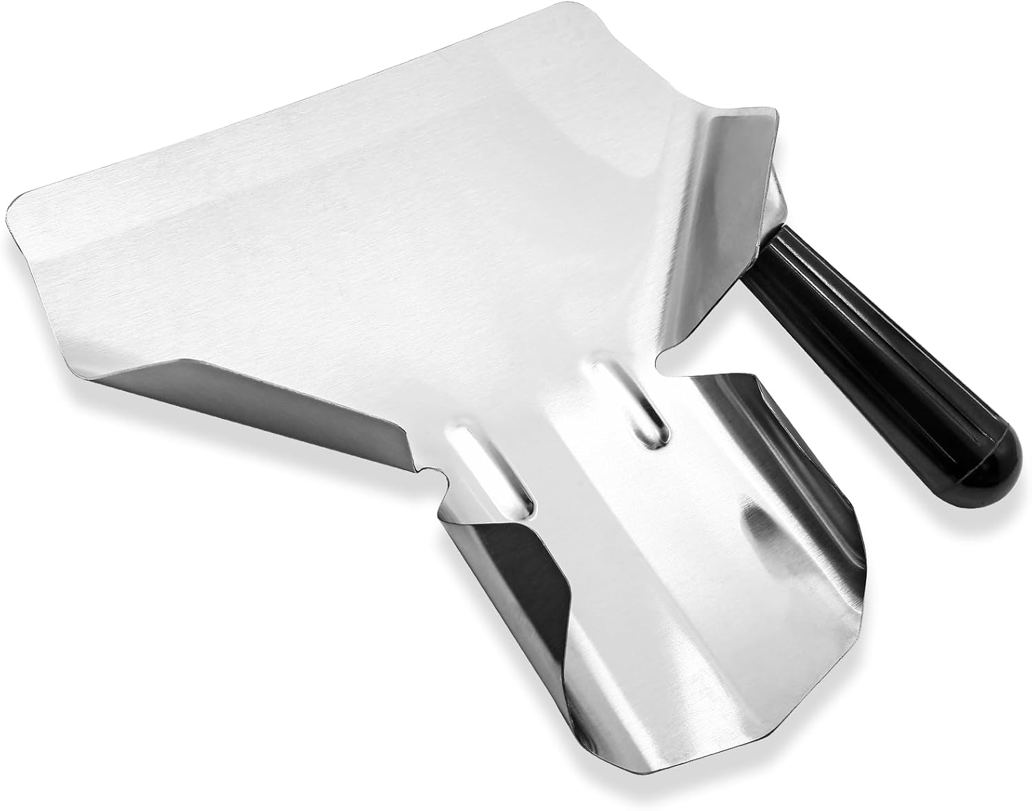 Biaungdo Stainless Steel French Fry Popcorn Scoop, Metal Popcorn Scoop, French Fry Bagger, Quick Fill Tool for Bags & Boxes, Multipurpose Scooper for Food, Fries, Snacks, Desserts, Ice Right Handle