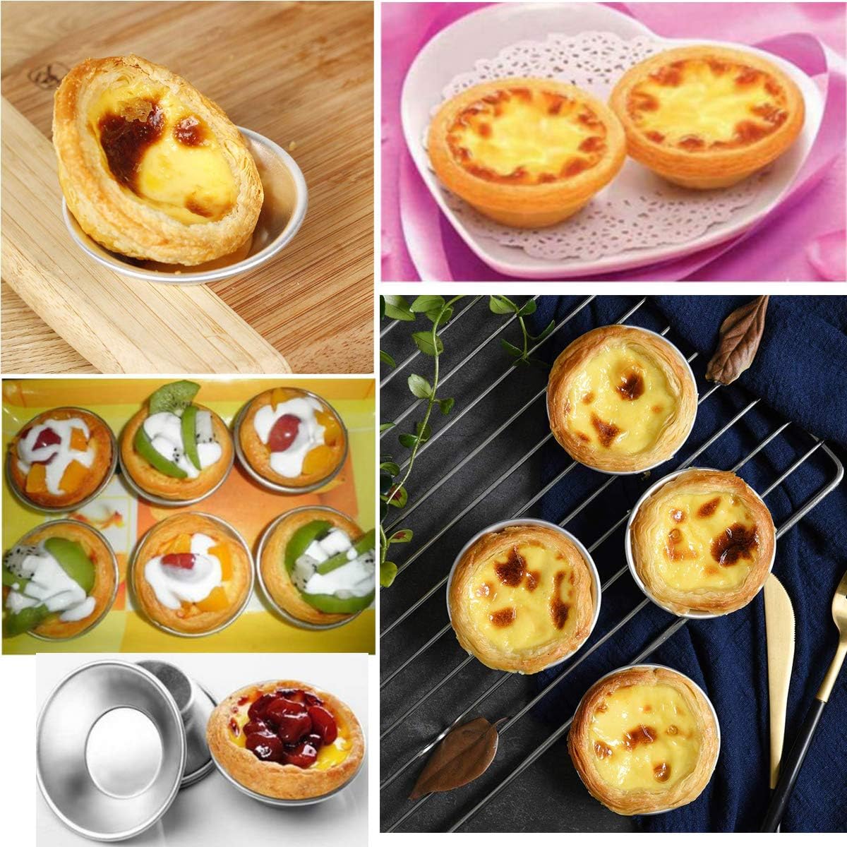 Cake Molds for Baking Bundle, 6 Inch Angel Food Cake Pan with Removable Bottom & 20Pcs Mini Tart Pans