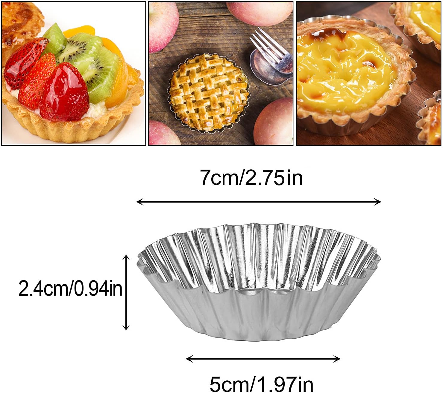 Cake Molds for Baking Bundle, 6 Inch Angel Food Cake Pan & 20pcs Egg Tart Molds