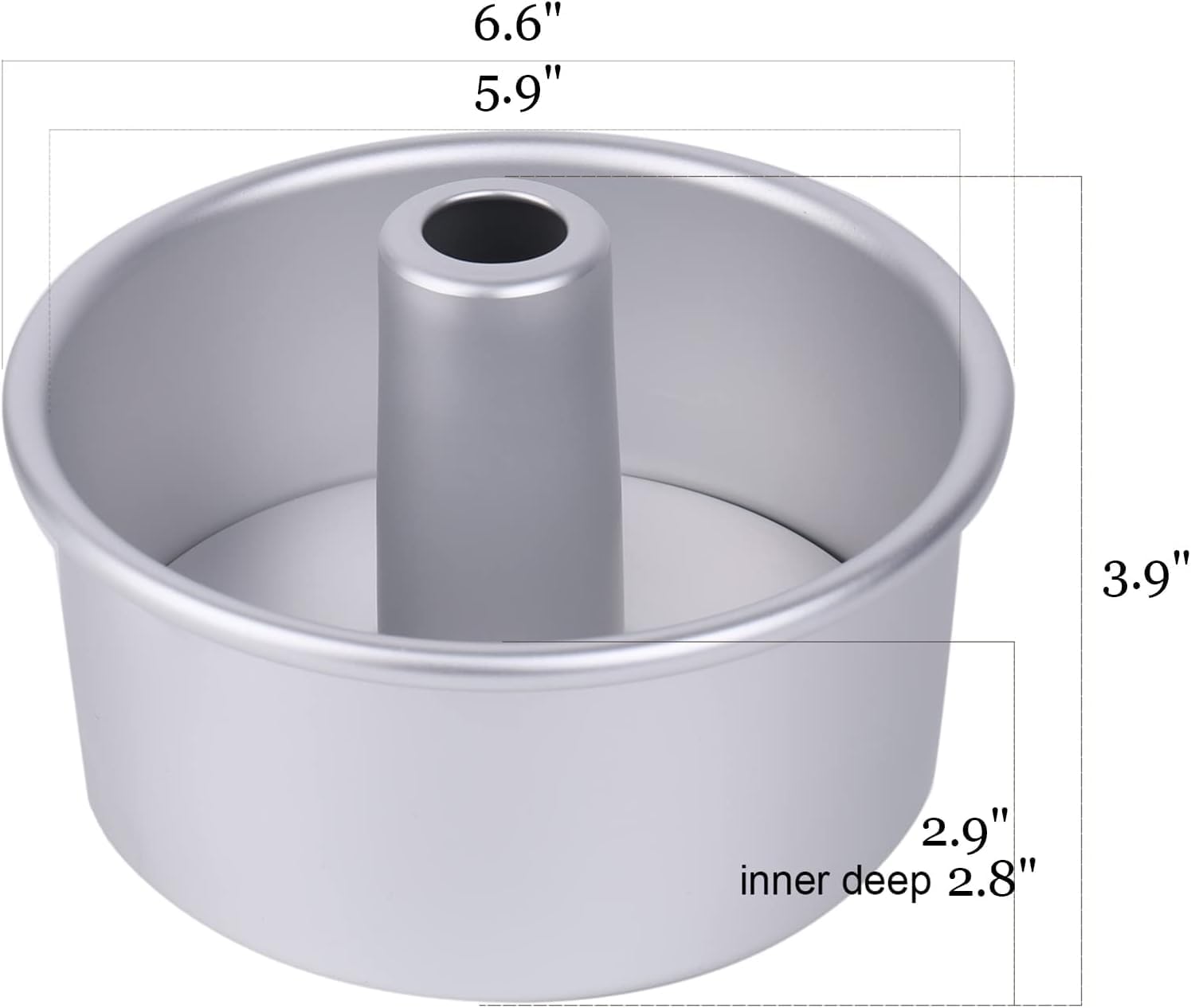 Cake Molds for Baking Bundle, 6 Inch Angel Food Cake Pan & 20pcs Egg Tart Molds