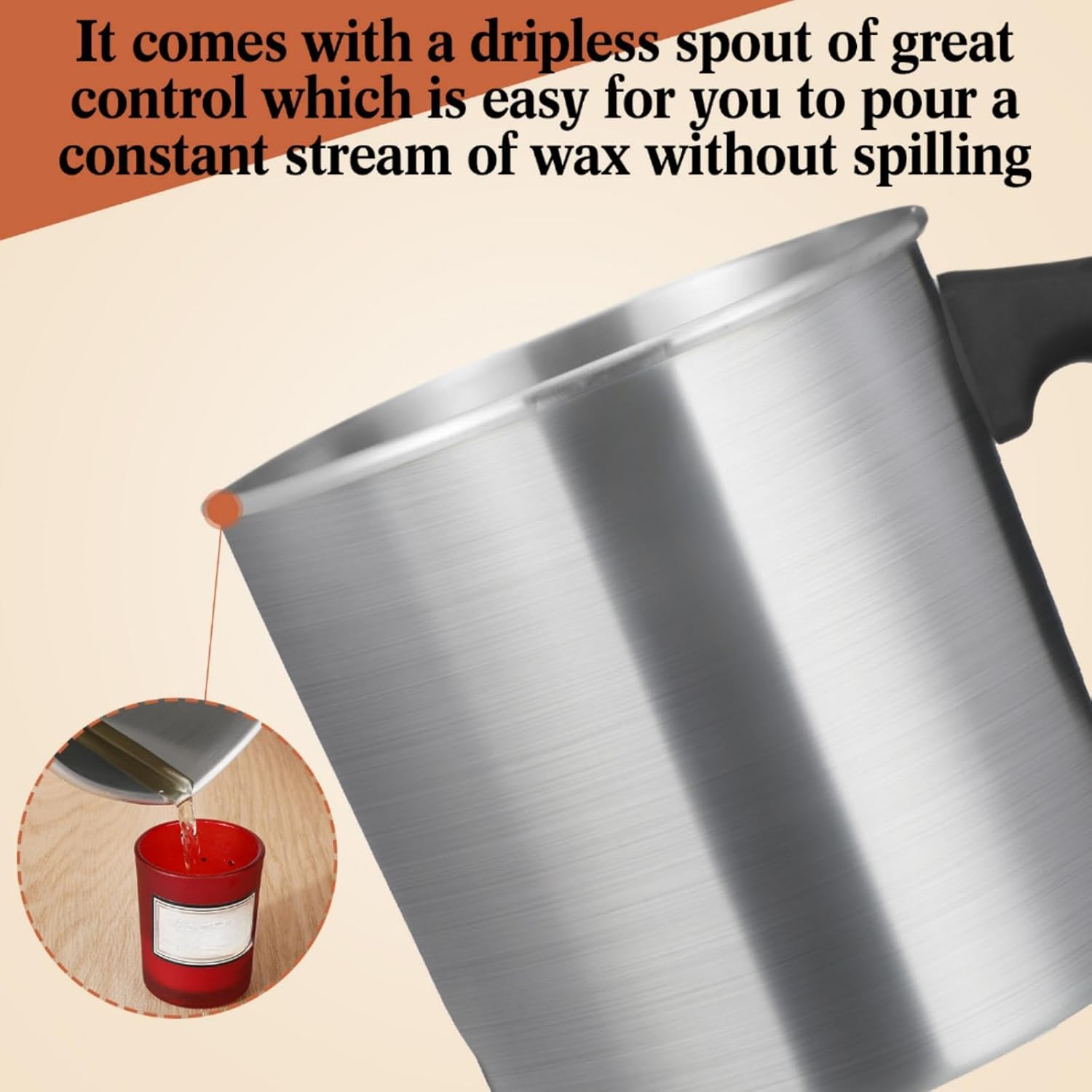 Ziliny 4 Pcs Candle Making Pouring Pot Wax Pouring Pitcher with Dripless Spout and Heat Resisting Handle Aluminum Wax Melter for Christmas DIY Candle Making Kits Gift 1.8 L