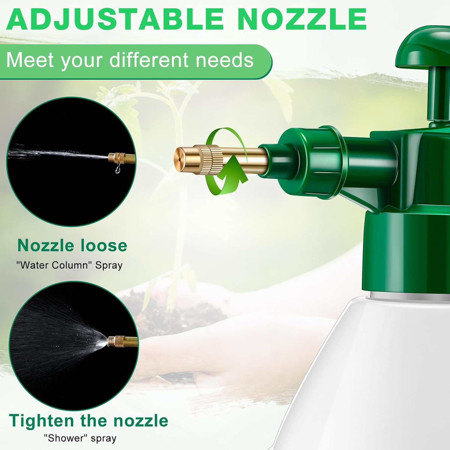 2 Pcs 27 oz Handheld Pump Spray Bottle Garden Mister Spray Bottles Lawn Pressure Hand Pump Sprayer with Adjustable Nozzle for Chemicals Watering Weeds Plants and Cleaning Green