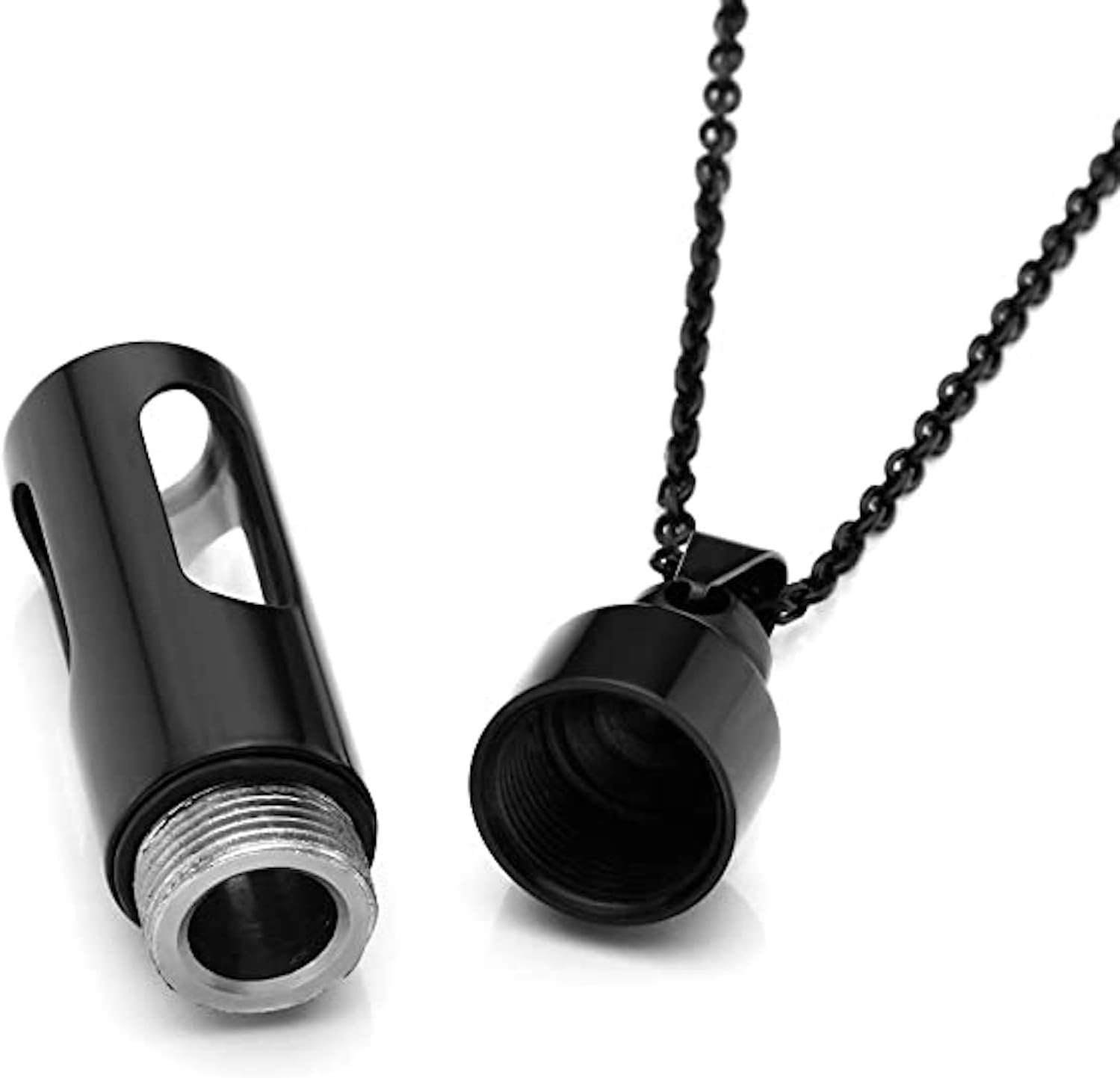 Portable Stainless Steel Glass Container Tube Urn Keepsake Cremation Ashes Memorial Pendant for Men Women